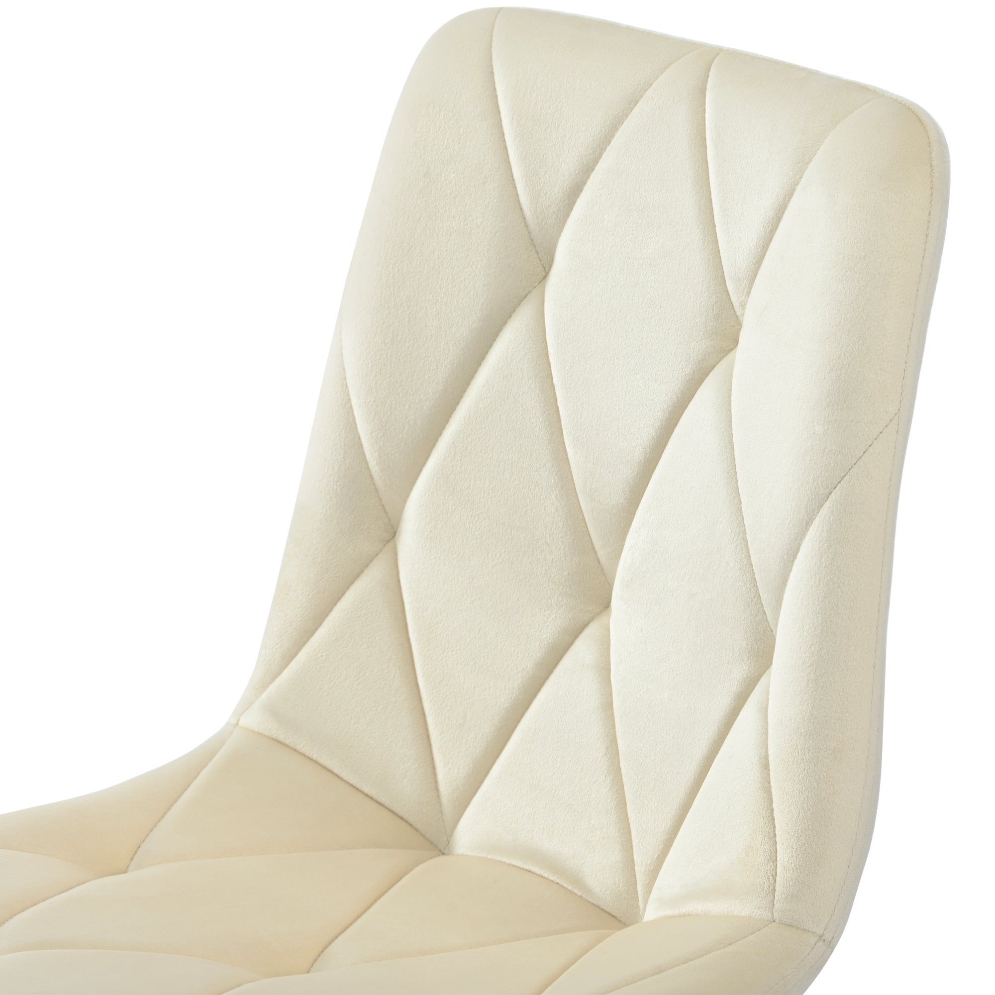 Logidon Eetkamerstoelen Beige Fluweel Set van 4 met Rugleuning