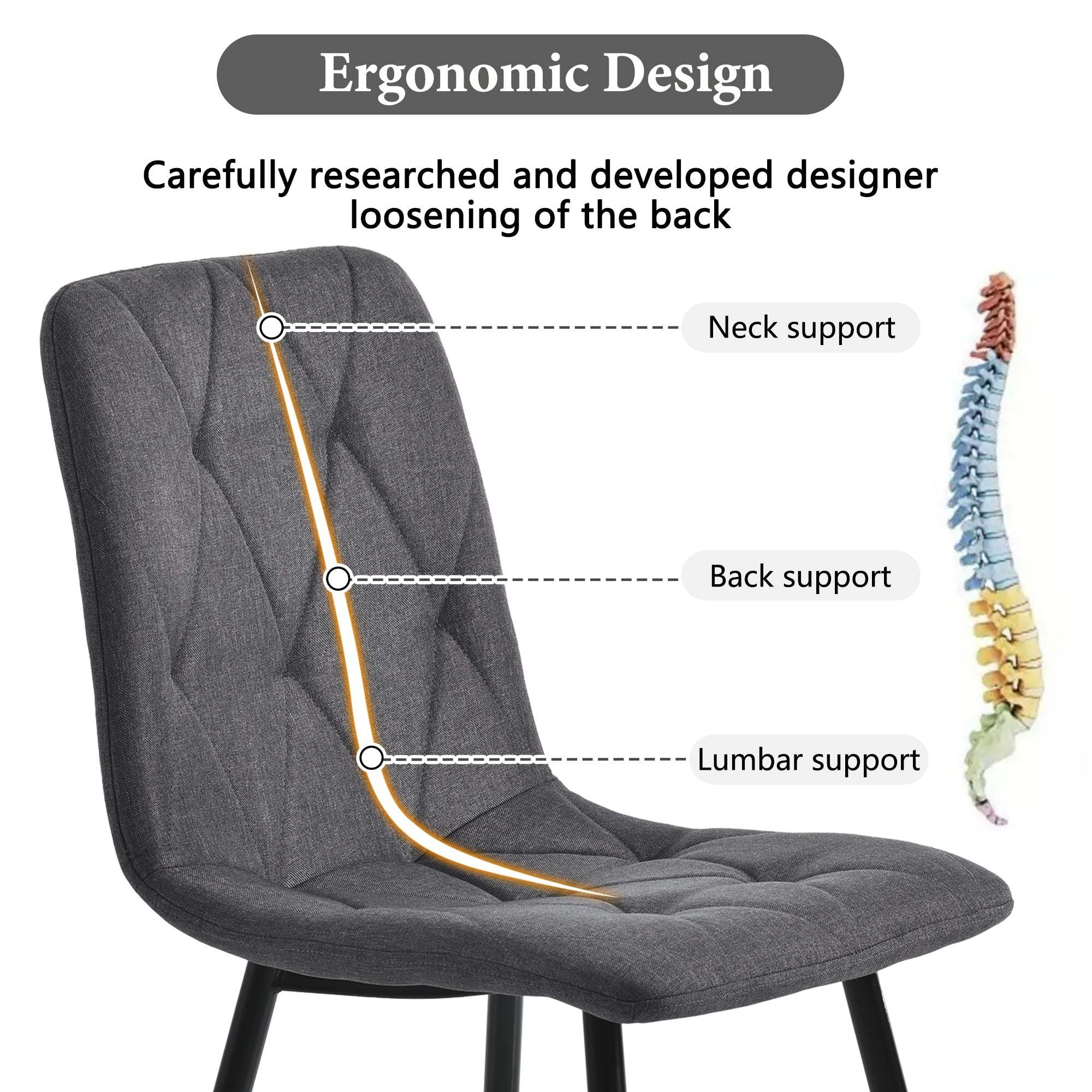 Logidon Eettafelset 117x68 cm Donkergrijze stoelen 4 met gouden poten