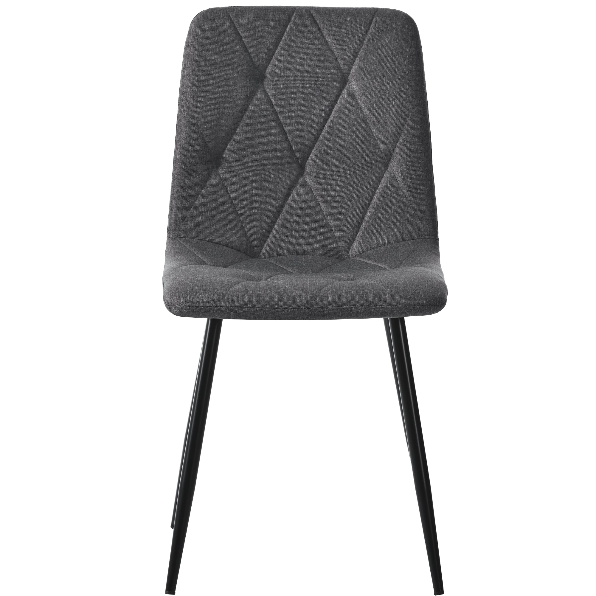 Logidon Dining Room Chairs Set Dark Gray Linen Metal Legs