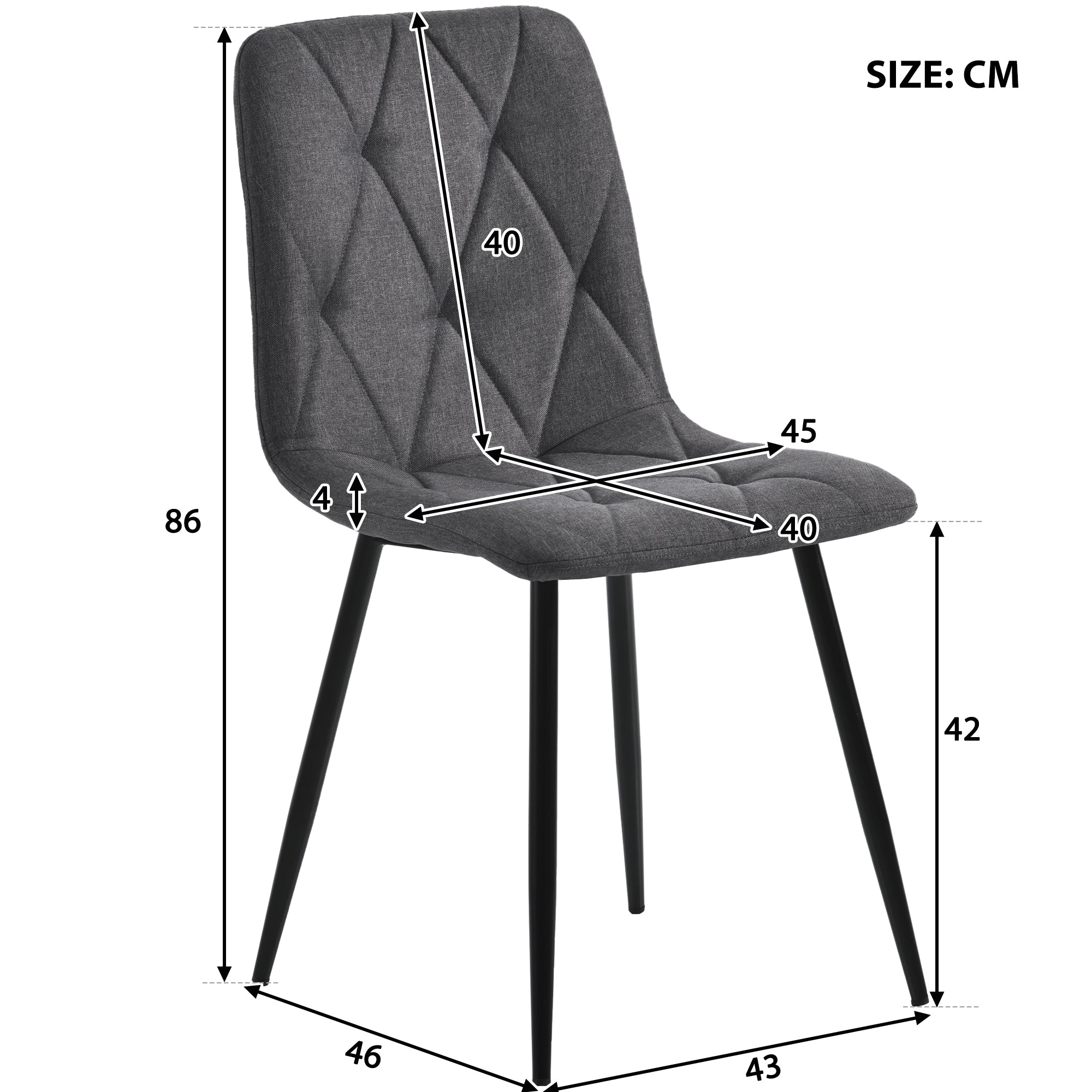 Logidon Eettafelset 117x68 cm Donkergrijze stoelen 4 met gouden poten