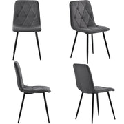 Logidon Dining Room Chairs Set Dark Gray Linen Metal Legs