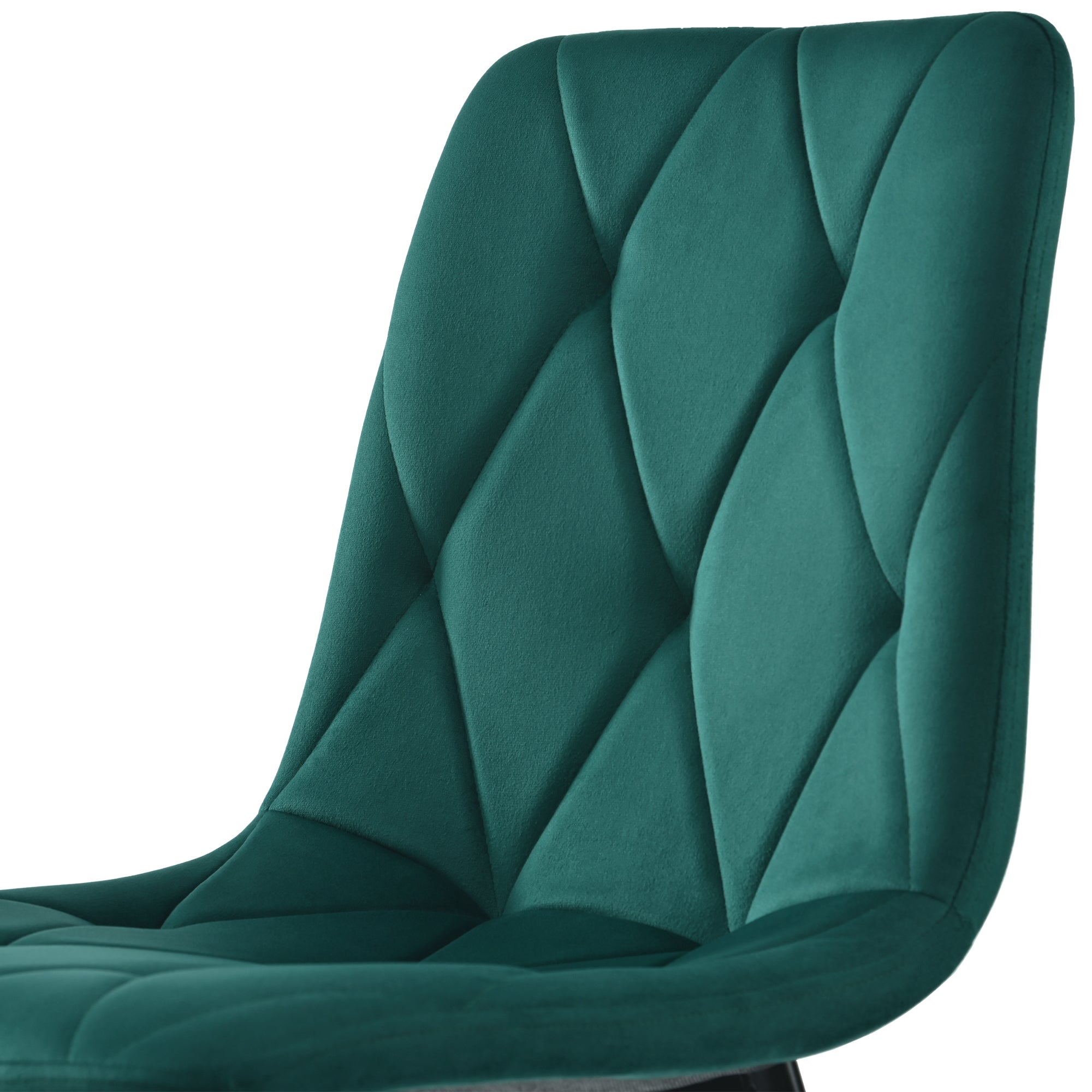 Logidon Eetkamerstoel Groen Fluweel Set van 4 met Rugleuning