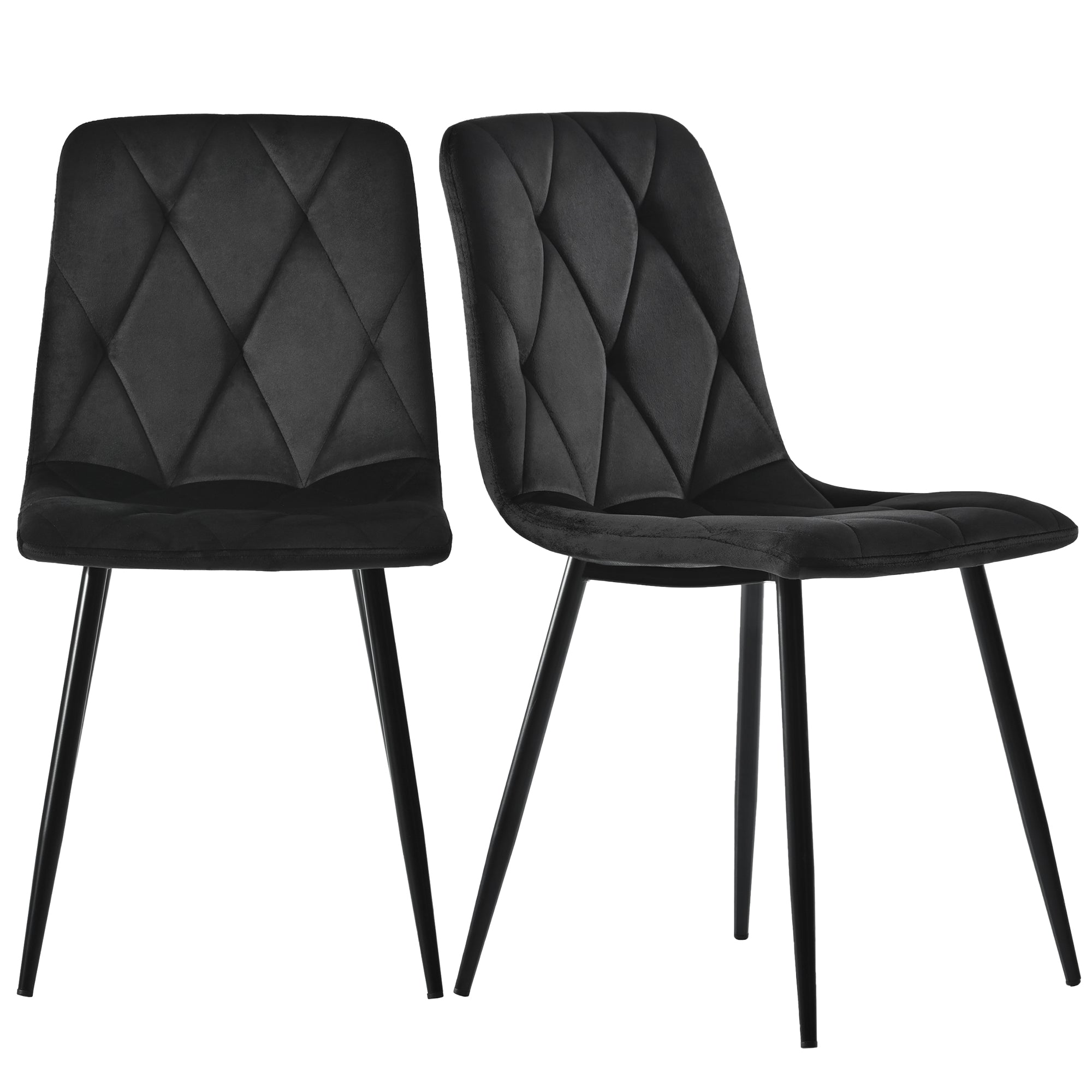 Logidon eetkamerstoelen set van 4 zwart fluwelen stoelen met rugleuning