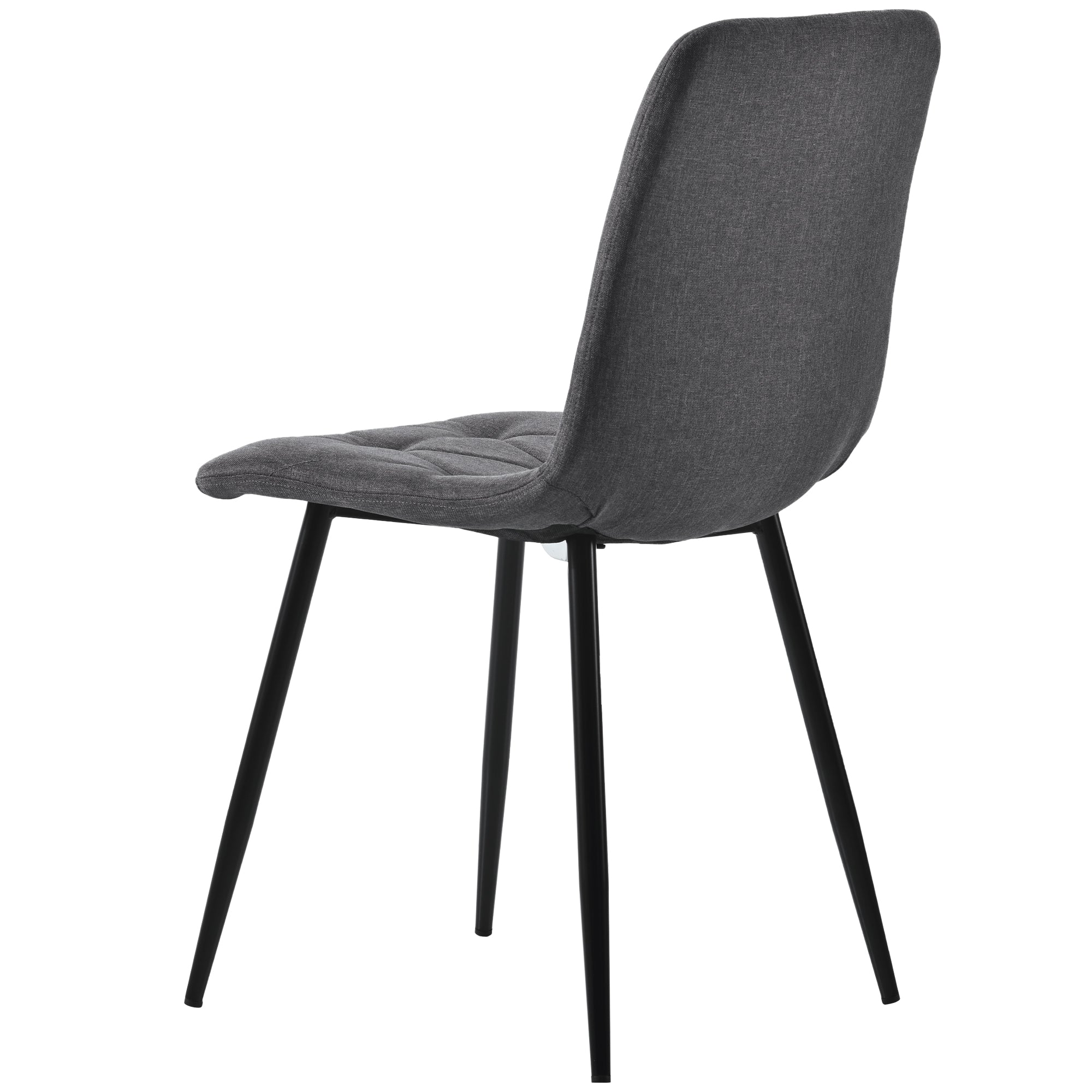 Logidon Dining Room Chairs Set Dark Gray Linen Metal Legs