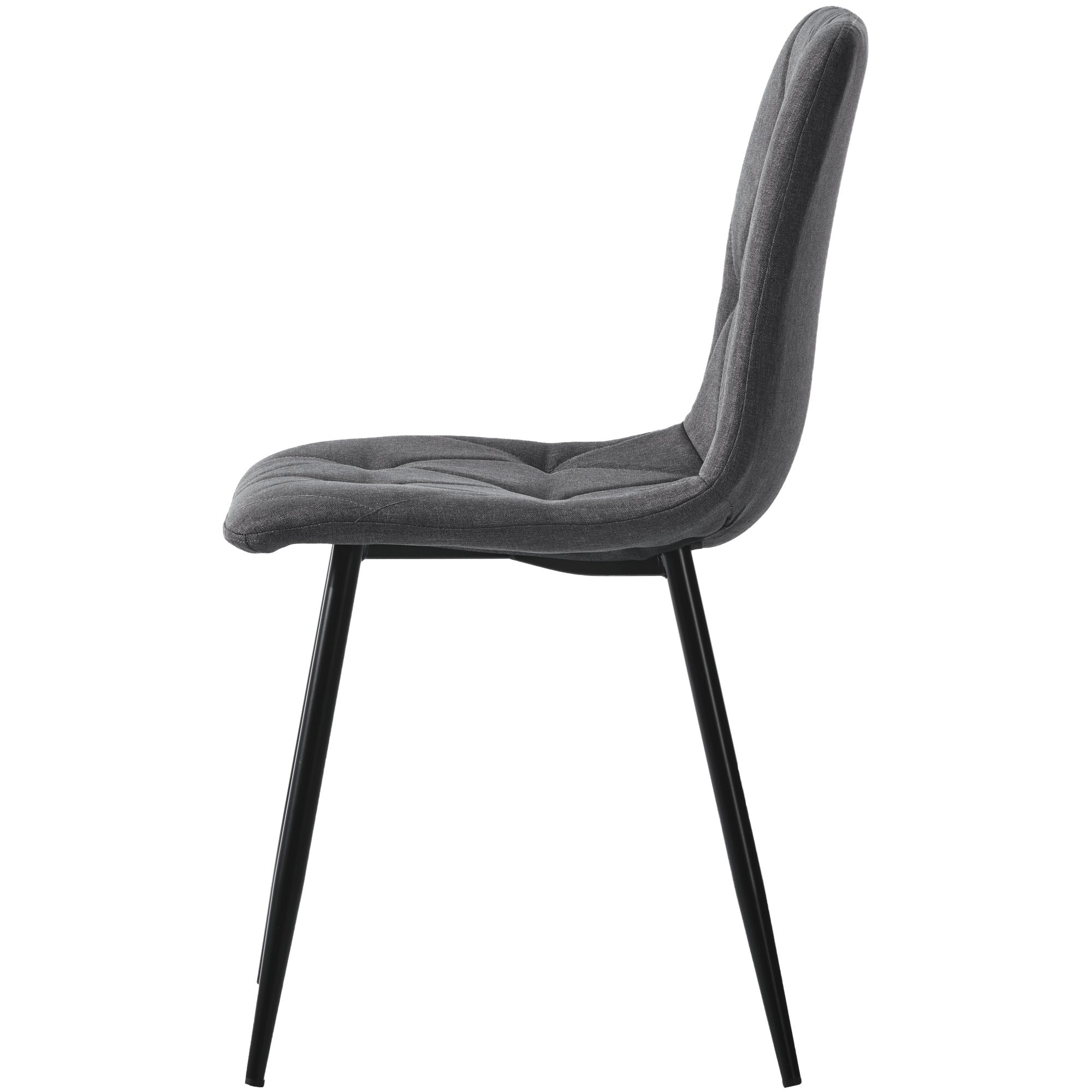 Logidon Dining Room Chairs Set Dark Gray Linen Metal Legs