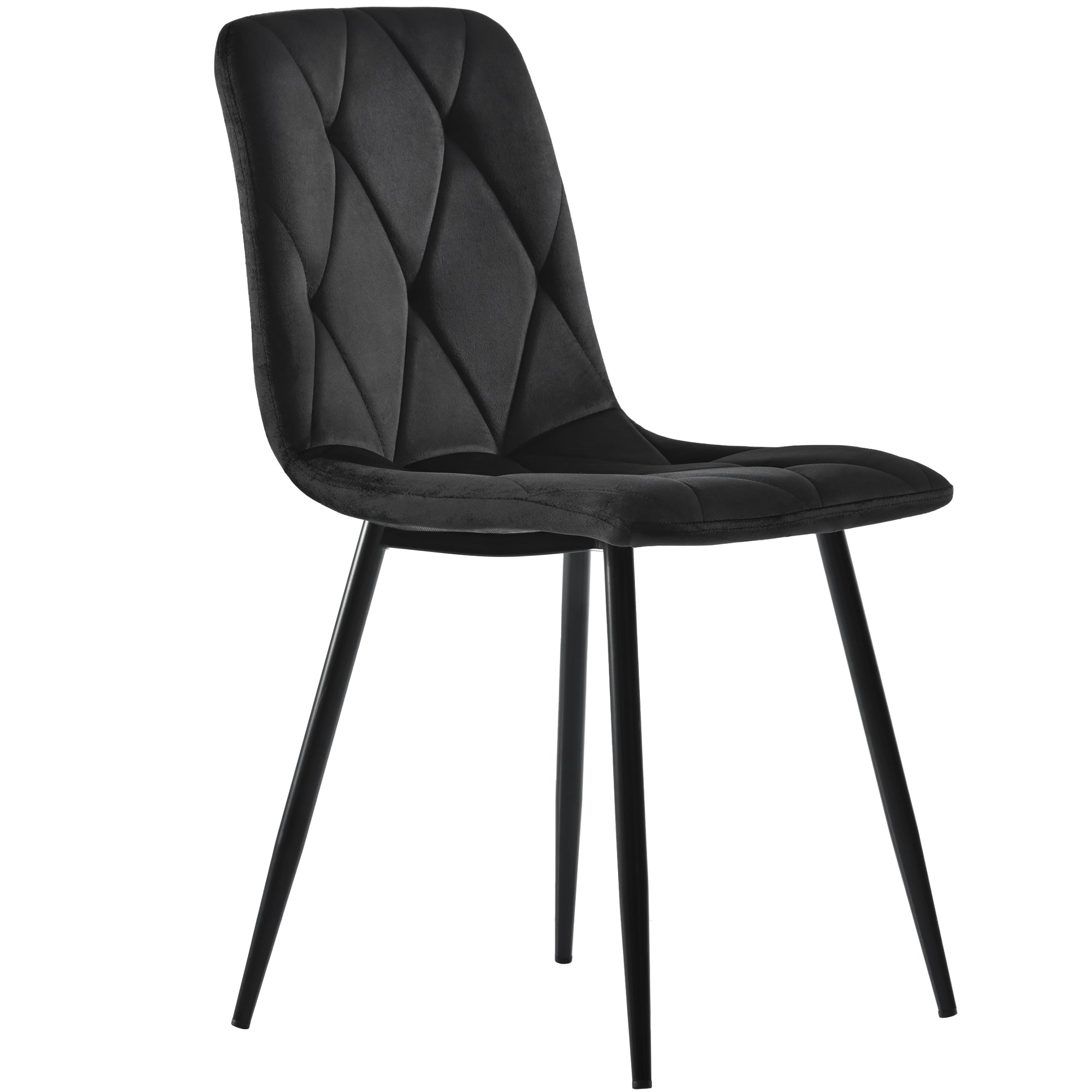 Logidon eetkamerstoelen set van 4 zwart fluwelen stoelen met rugleuning