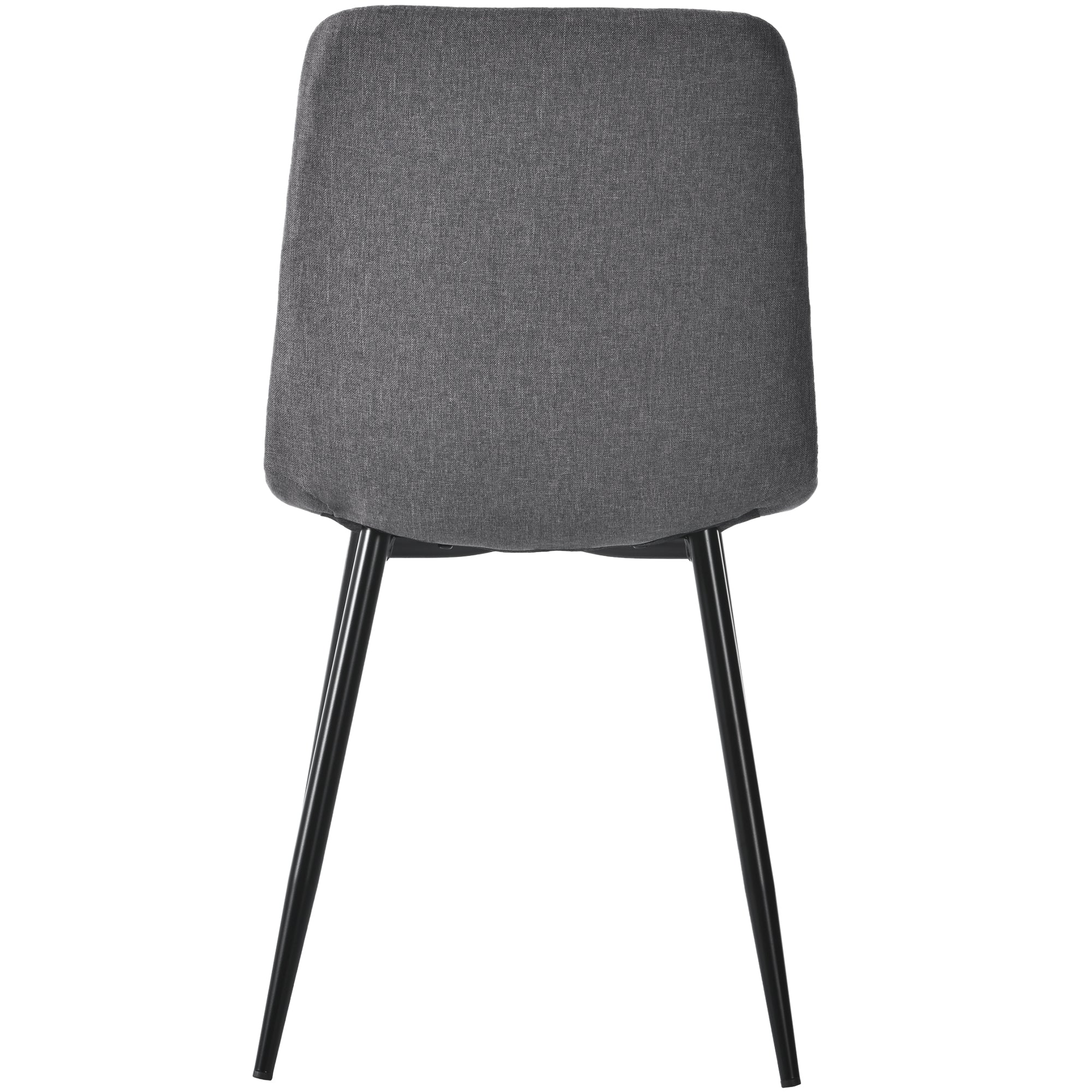 Logidon Dining Table Set 117 x 68 cm Dark Gray Twill Chairs Black Legs