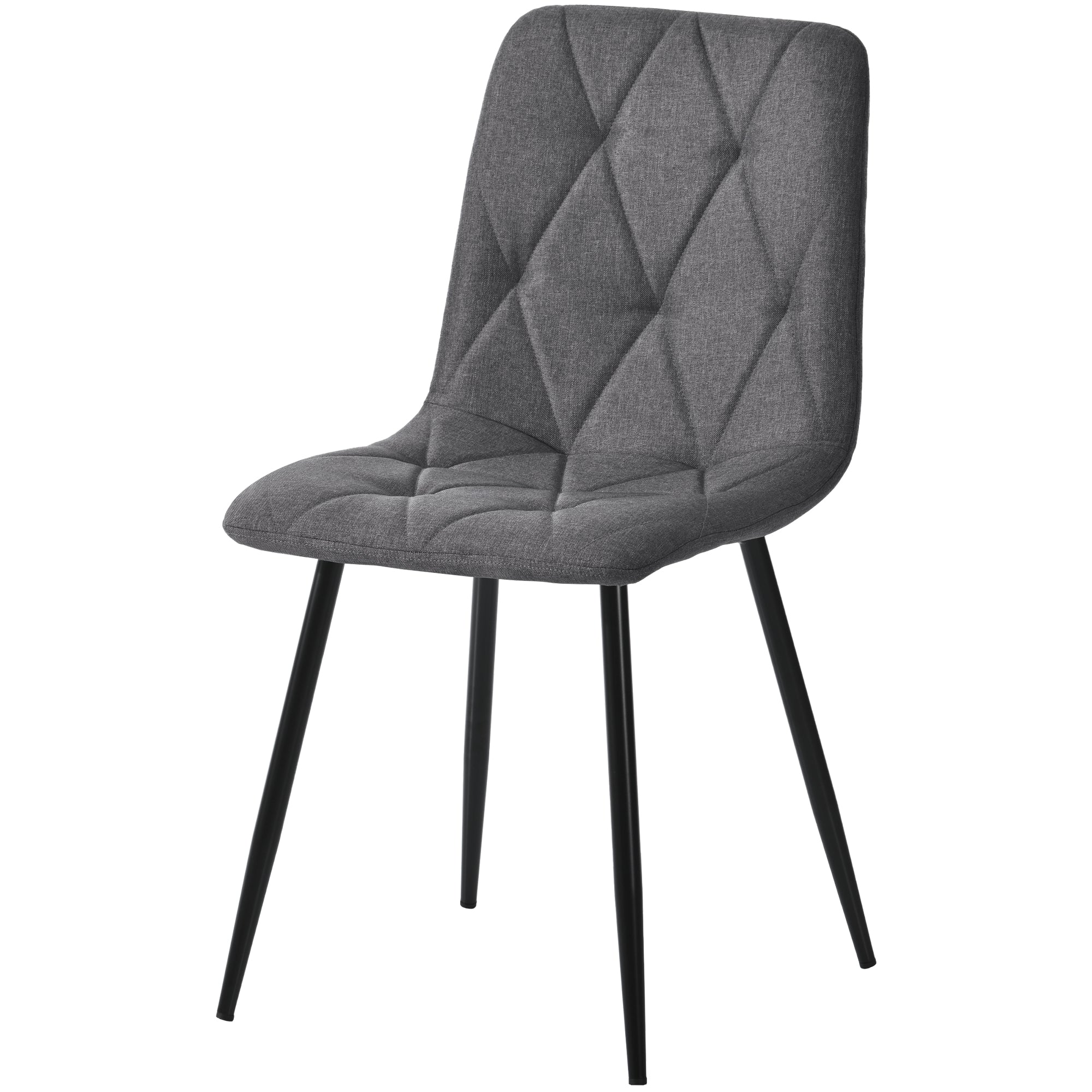 Logidon Dining Table Set 117 x 68 cm Dark Gray Twill Chairs Black Legs