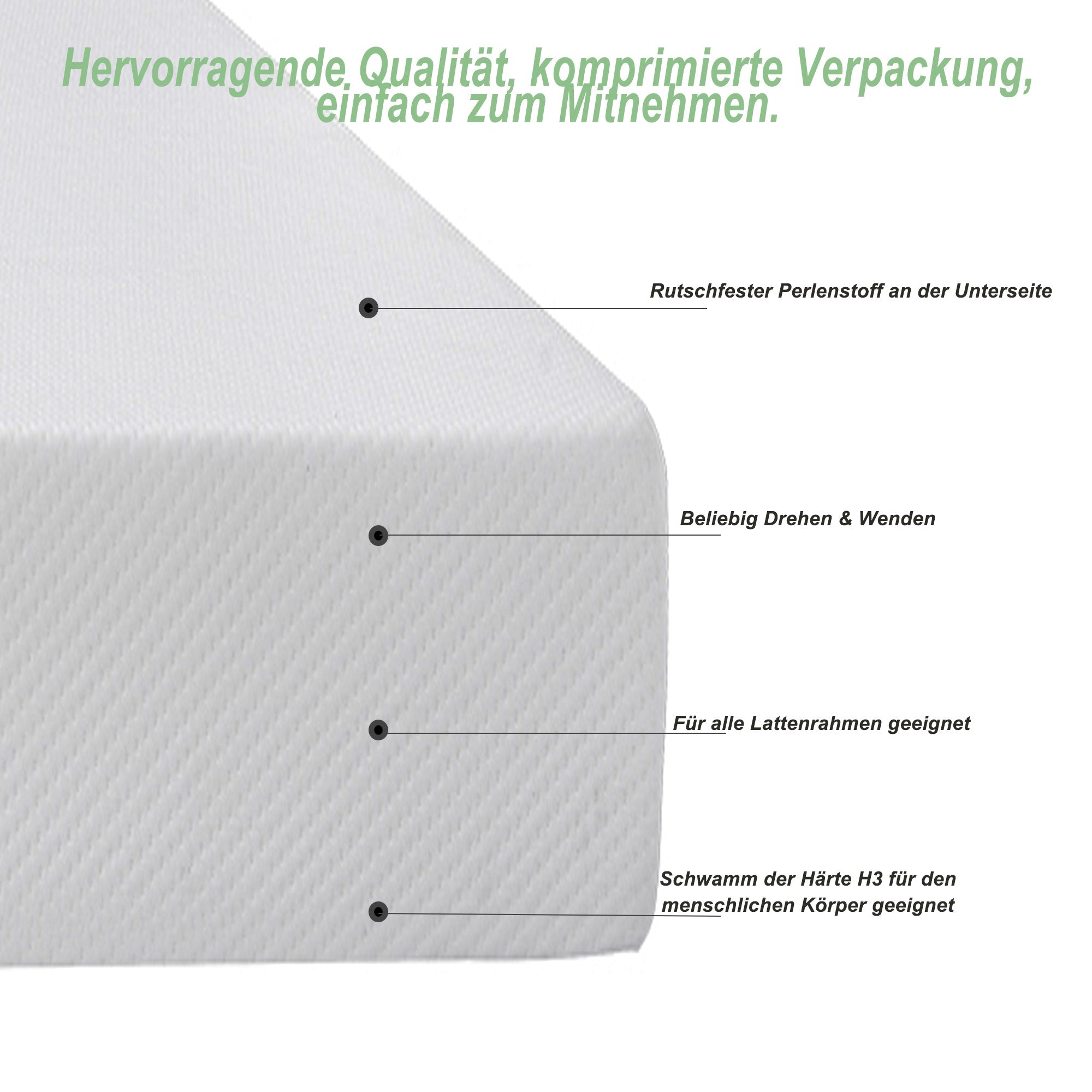 Logidon matras H3 160x200 wit ergonomisch ademend