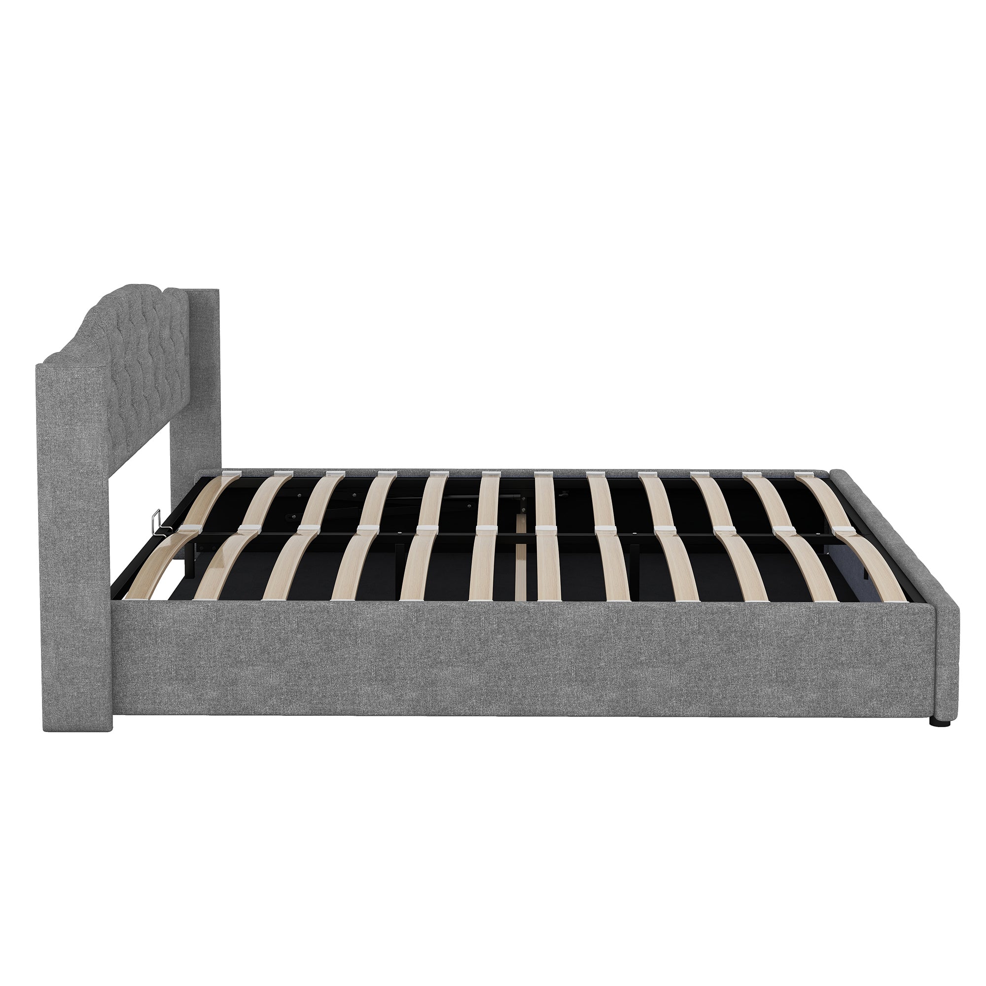 Logidon 180x200 multifunctionele vlakbed met hydraulische opbergruimte grijs