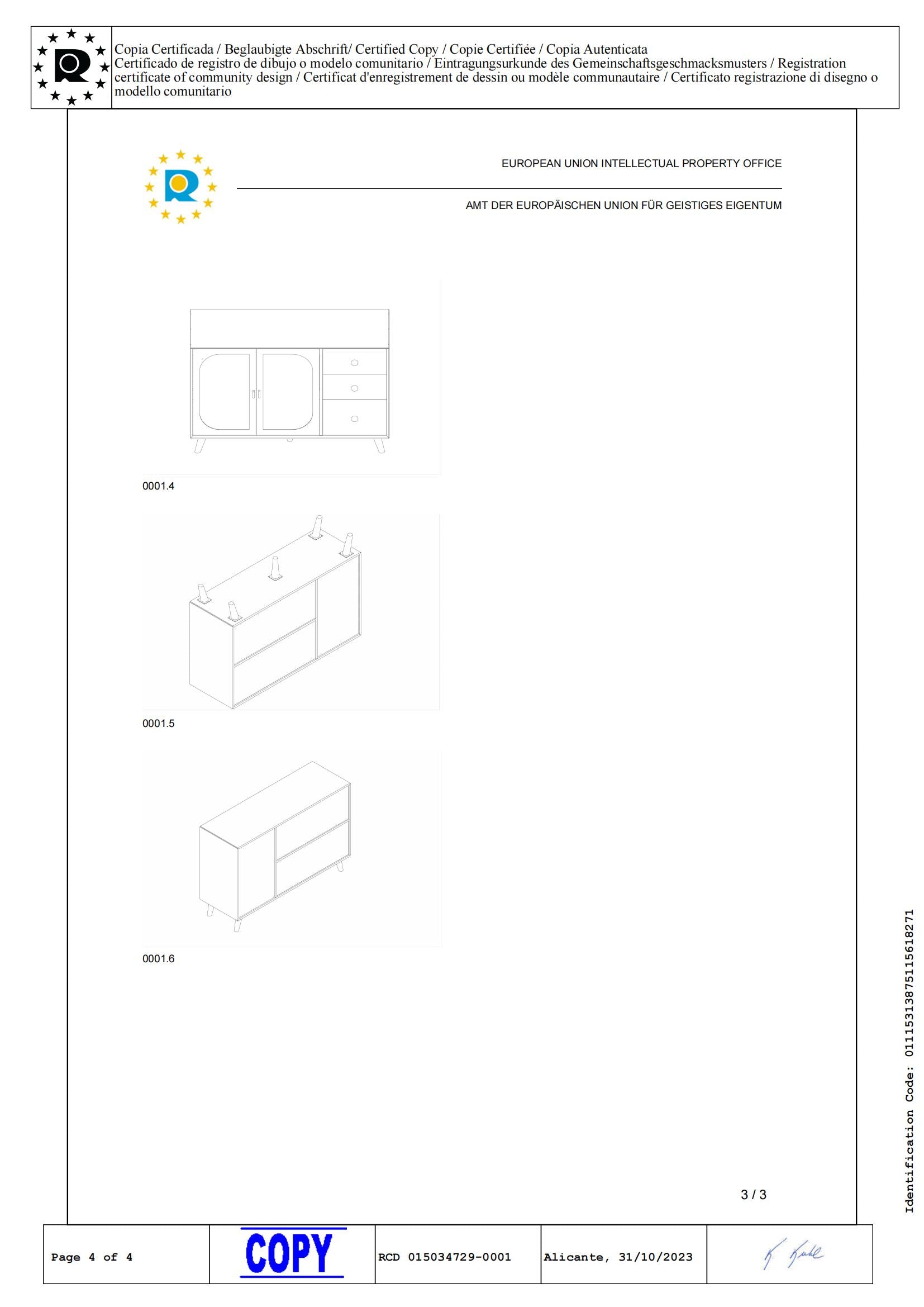 Logidon sideboard 120x40x82.5 cm cream offwhite with 2 doors and 3 drawers