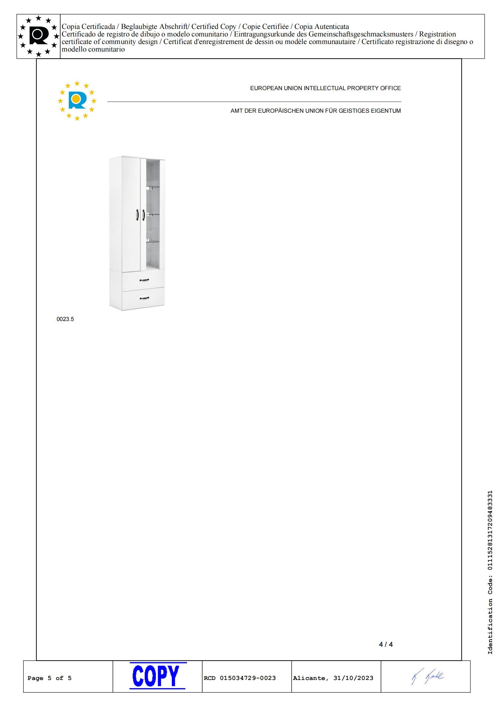 Logidon LED-vitrine wit, 16 kleuren, glazen deuren, 2 deuren, 2 lades