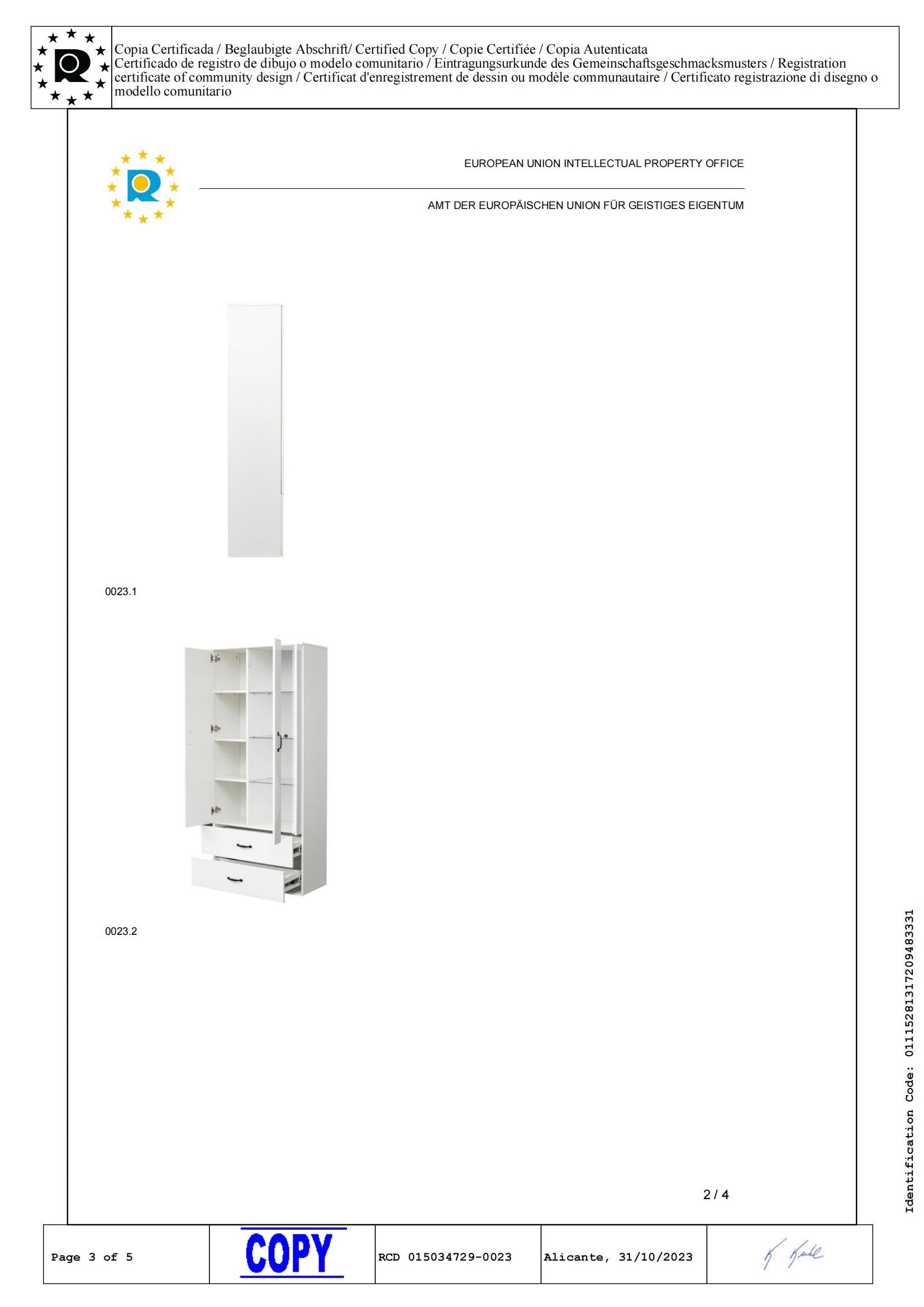 Logidon LED-vitrine wit, 16 kleuren, glazen deuren, 2 deuren, 2 lades