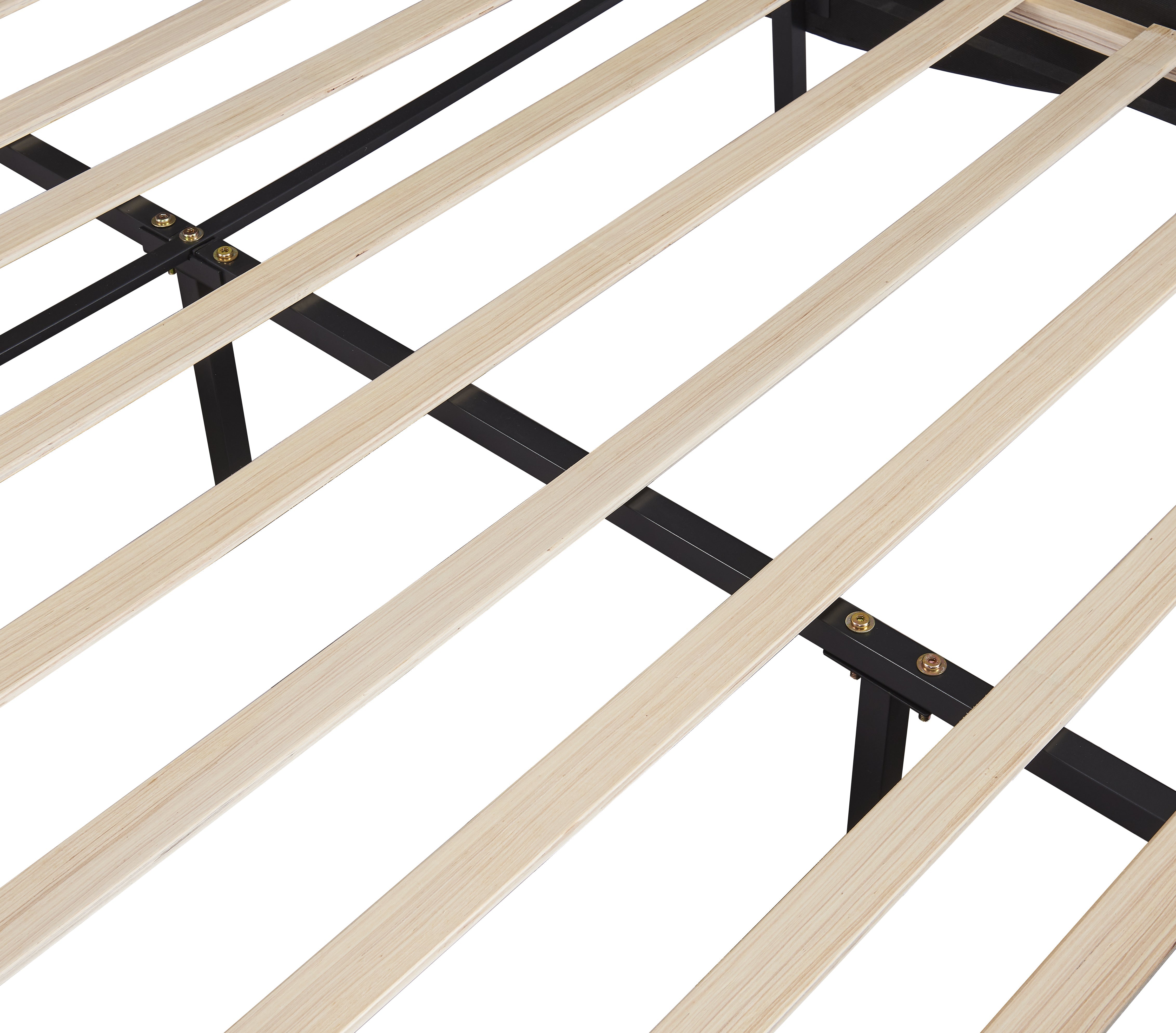 Logidon gestoffeerd bed 140x200cm zwart LED-licht bedframe