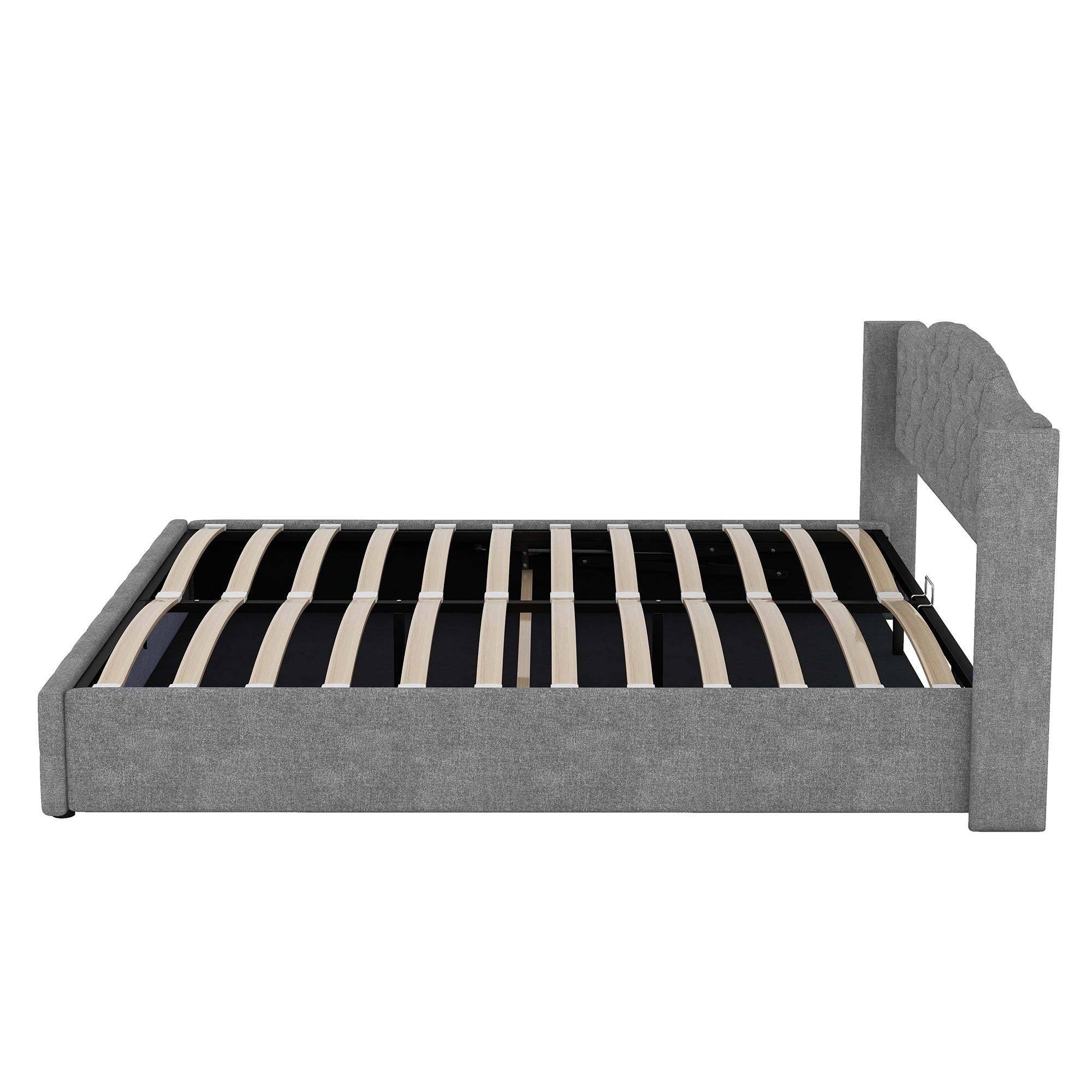Logidon 180x200 multifunctionele vlakbed met hydraulische opbergruimte grijs