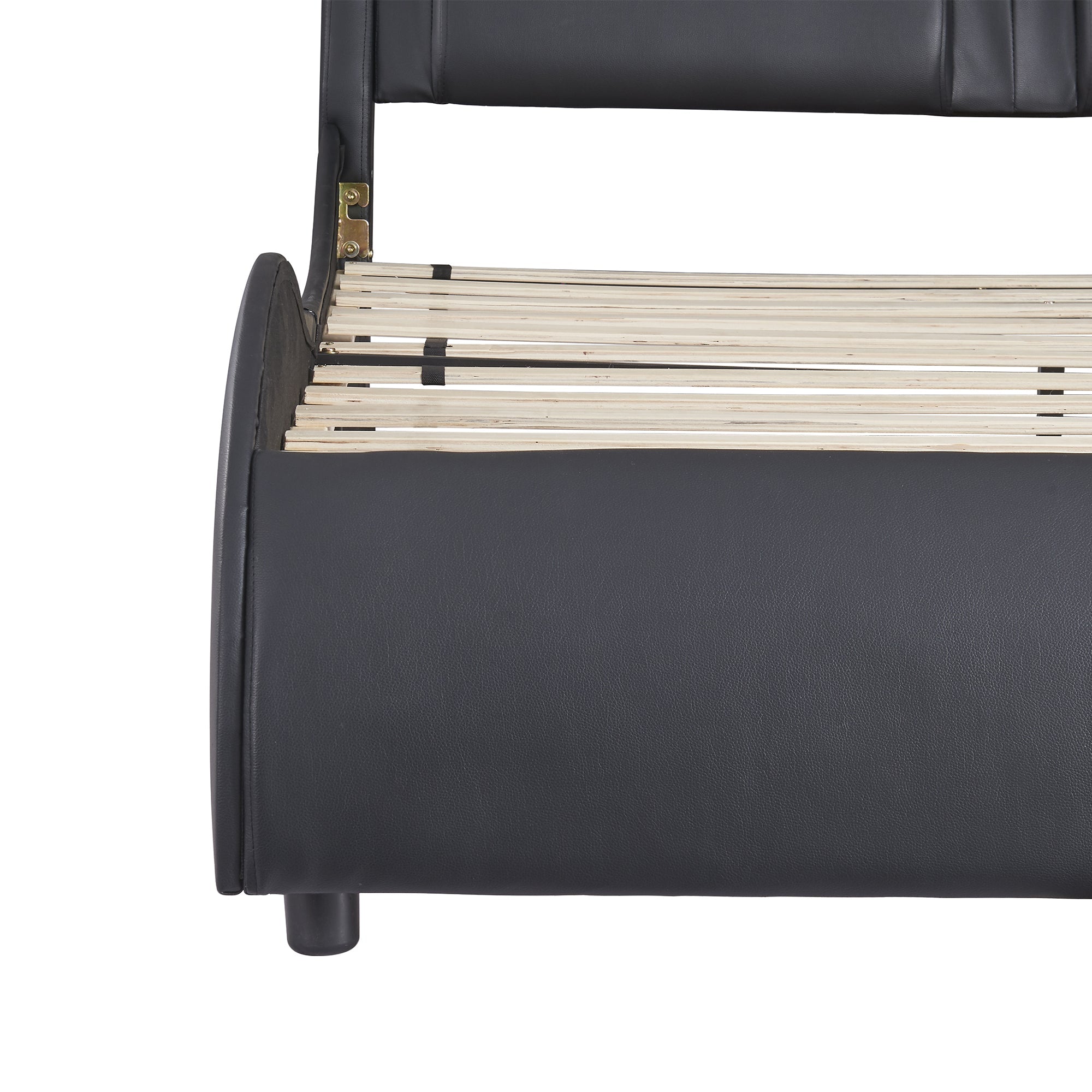 Logidon gestoffeerd bed 140x200cm zwart LED-licht bedframe