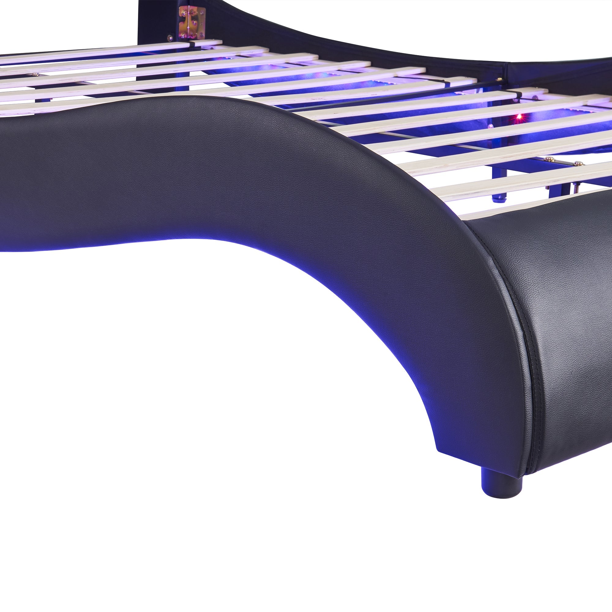 Logidon gestoffeerd bed 140x200cm zwart LED-licht bedframe