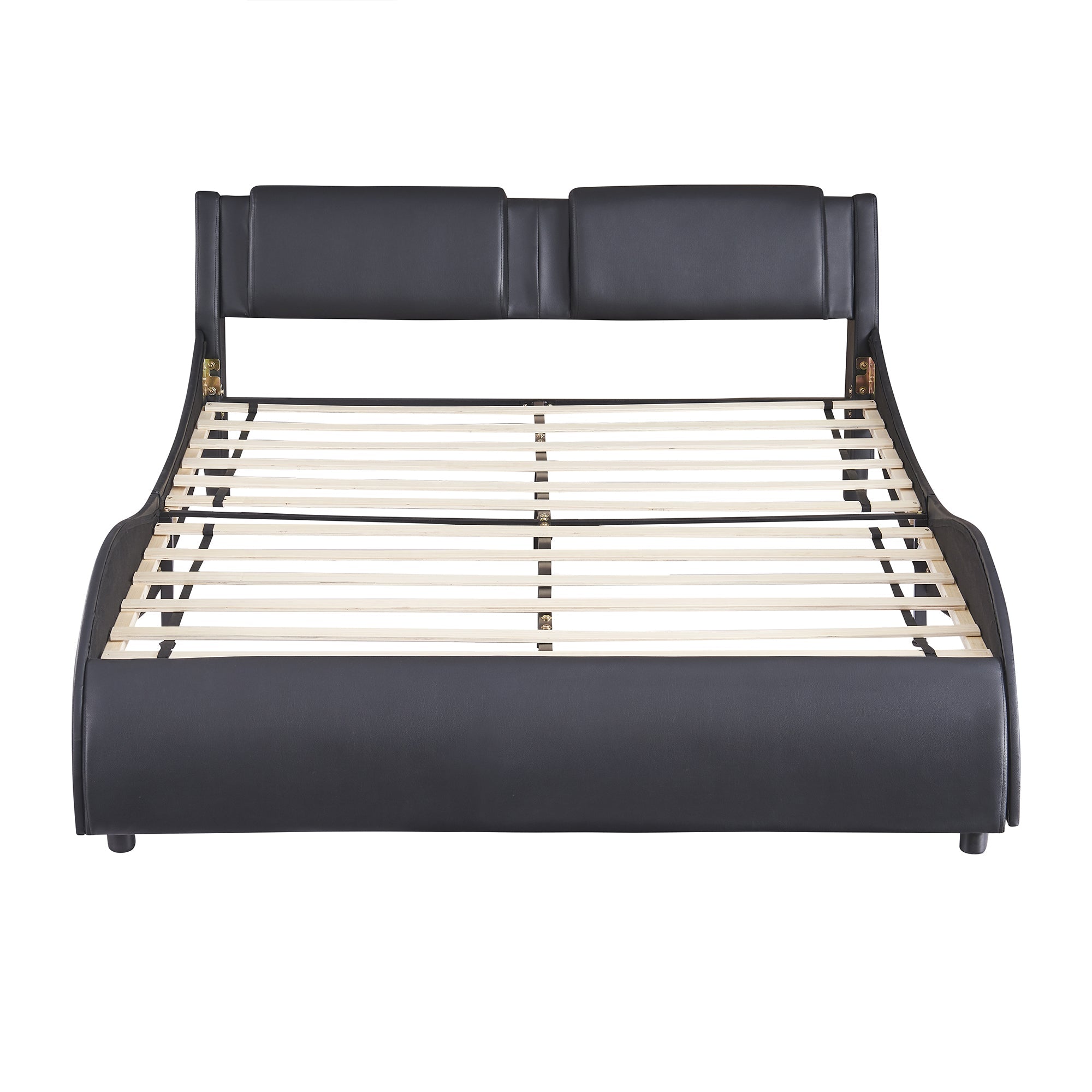 Logidon gestoffeerd bed 140x200cm zwart LED-licht bedframe