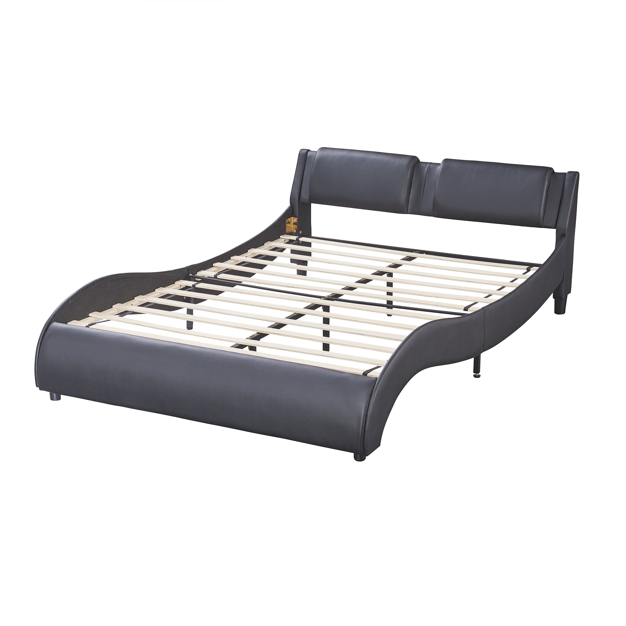 Logidon gestoffeerd bed 140x200cm zwart LED-licht bedframe