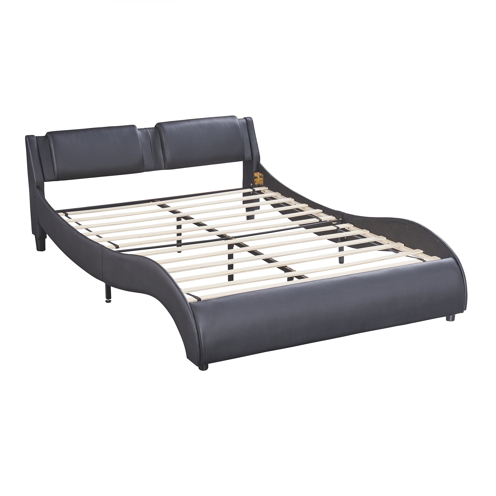Logidon gestoffeerd bed 140x200cm zwart LED-licht bedframe