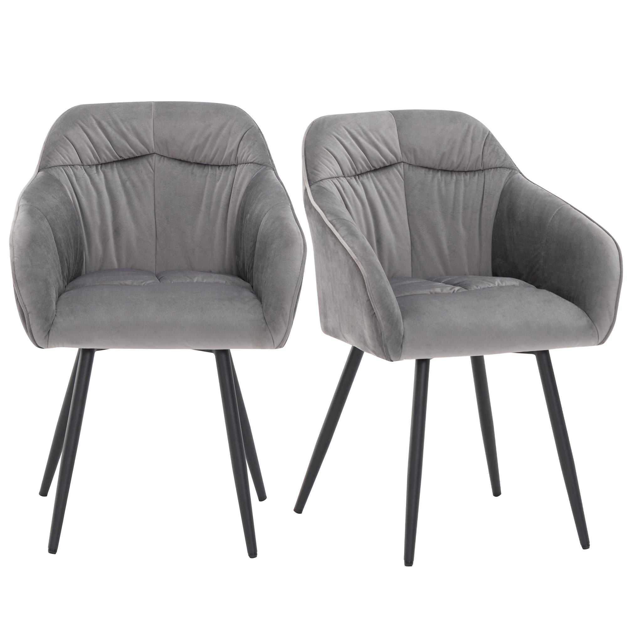 Logidon eettafelset 5-delig 138 x 80 cm met grijs fluwelen stoelen