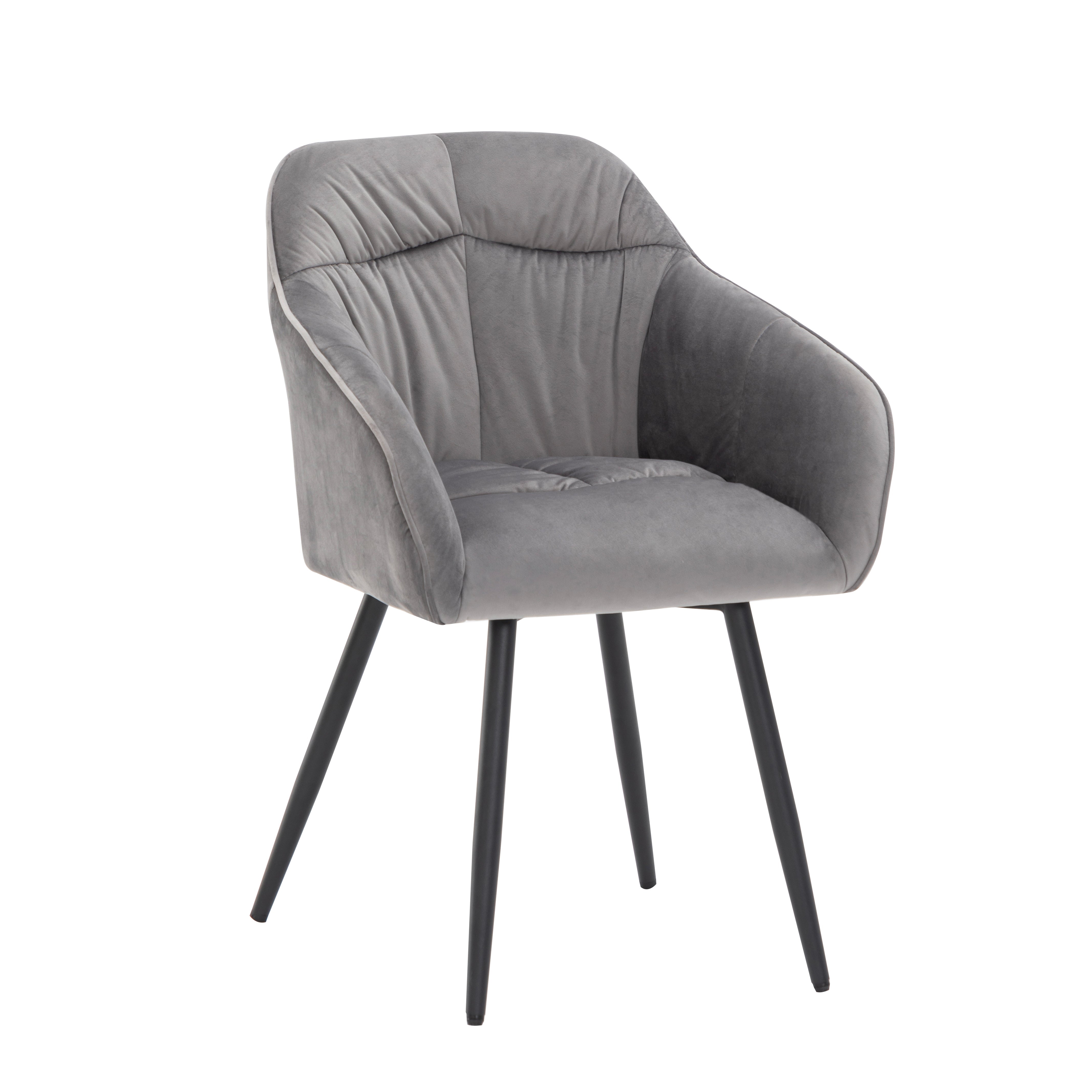 Logidon eettafelset 5-delig 138 x 80 cm met grijs fluwelen stoelen