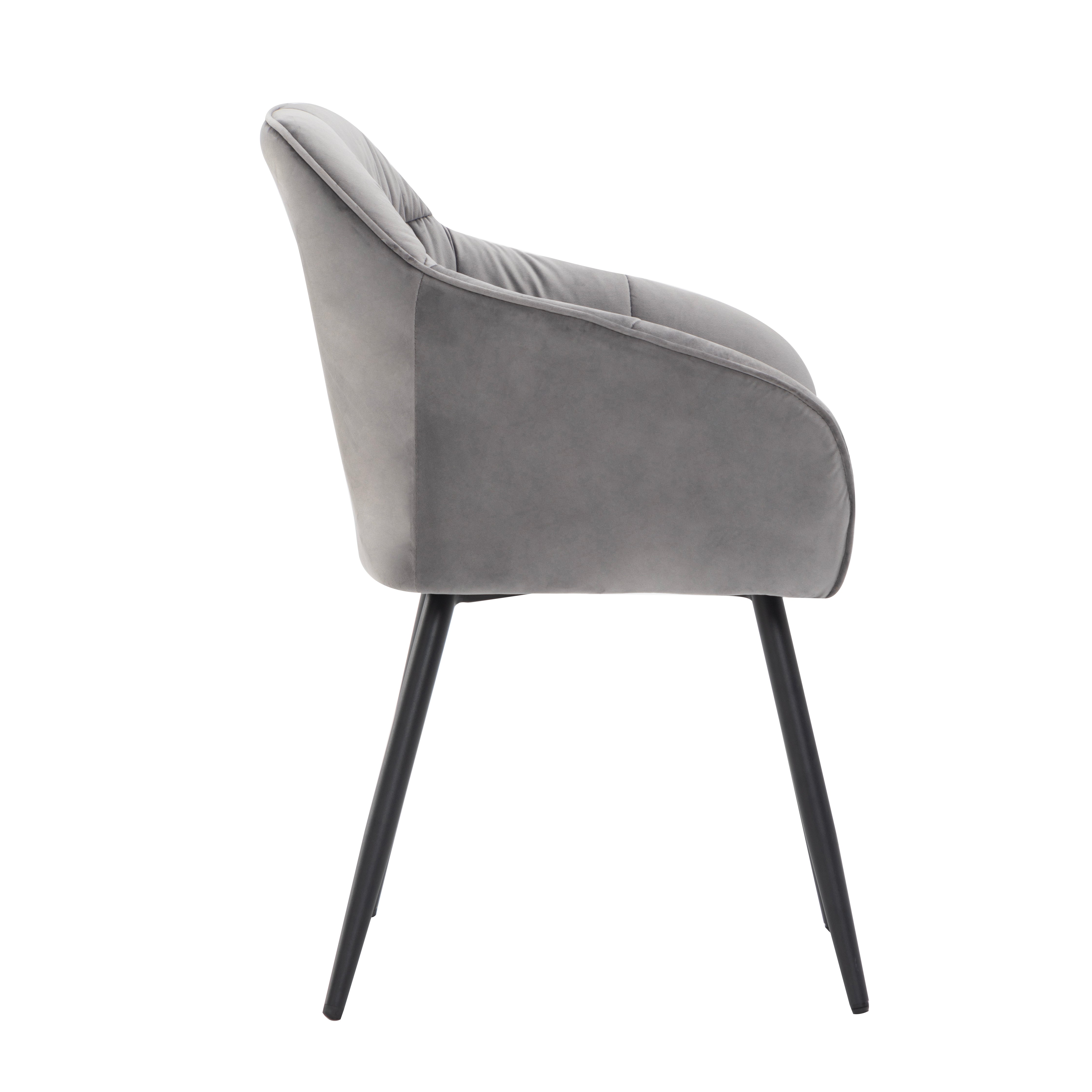 Logidon eettafelset 5-delig 138,5 x 80 cm met grijs fluwelen stoelen