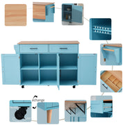 Logidon Restauratiewagen Dressoir Blauw 129x46(71)x91,5 cm met aanschuiftafel