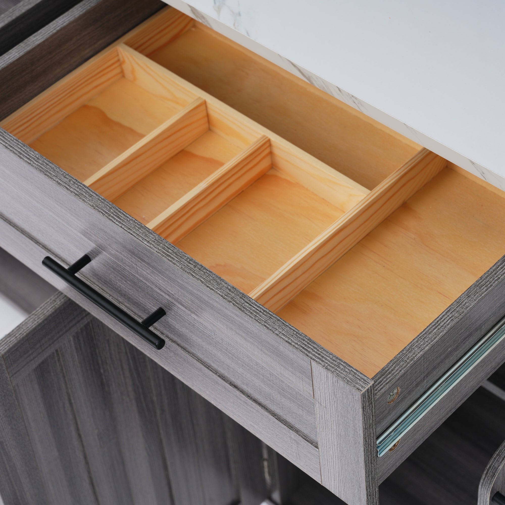 Logidon Eettafel Trolley Met Opklapbaar Blad 129x46x91,5 Wit Kaki Grijs
