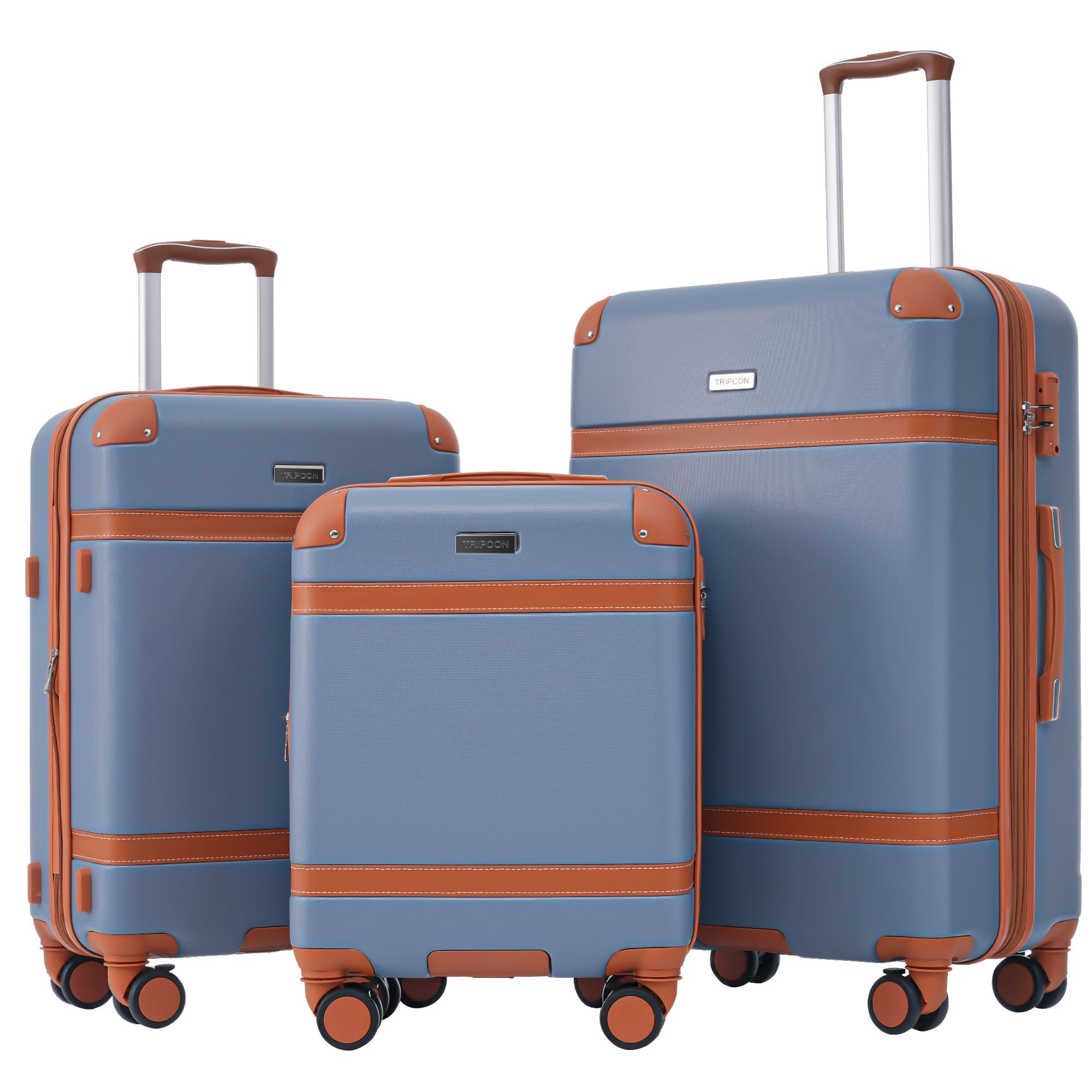 Logidon kofferset harde schaal haze blauw bruin set van 3 TSA