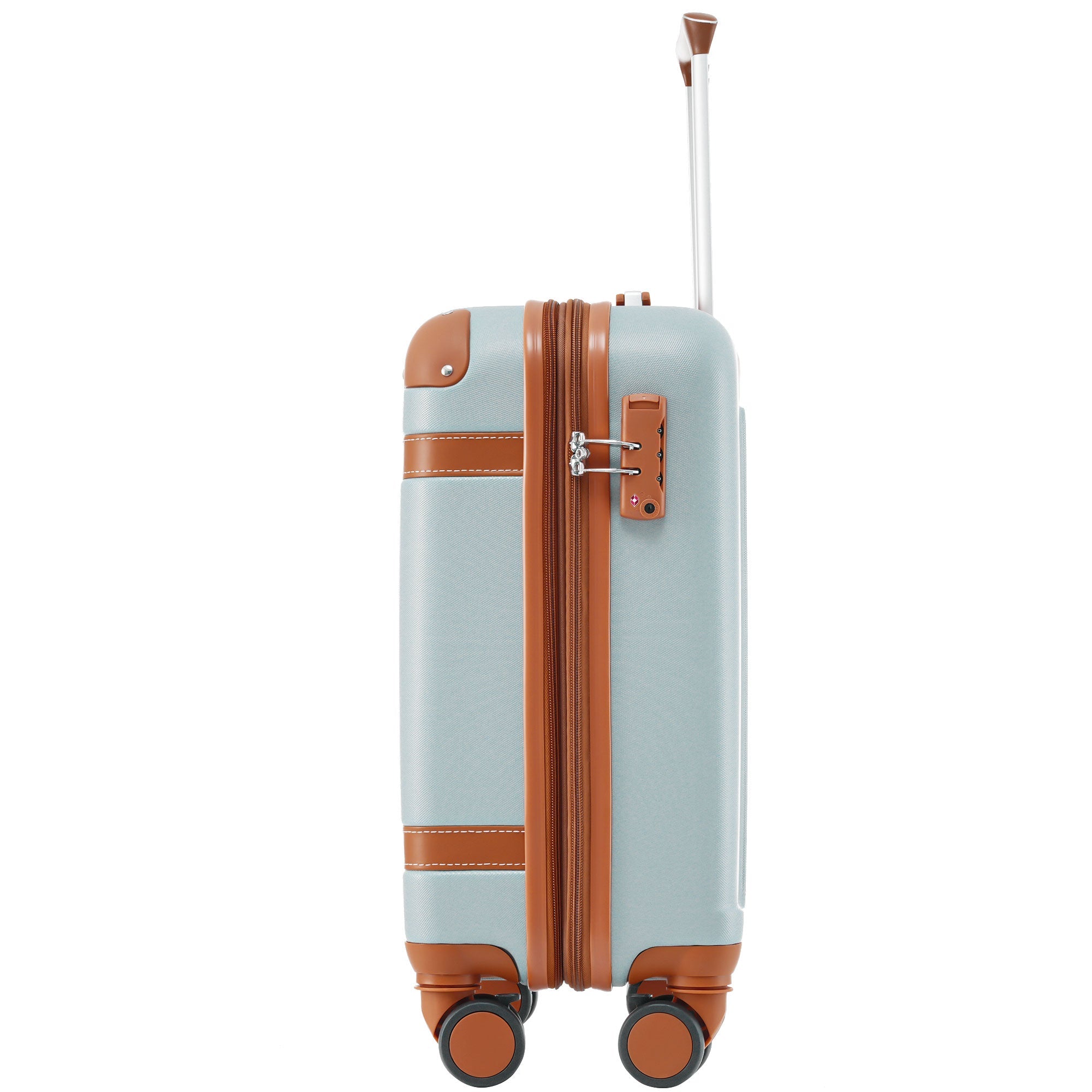 Logidon hardschalige koffer 56x38,5x23,5 cm lichtgroen/bruin, 4 wielen