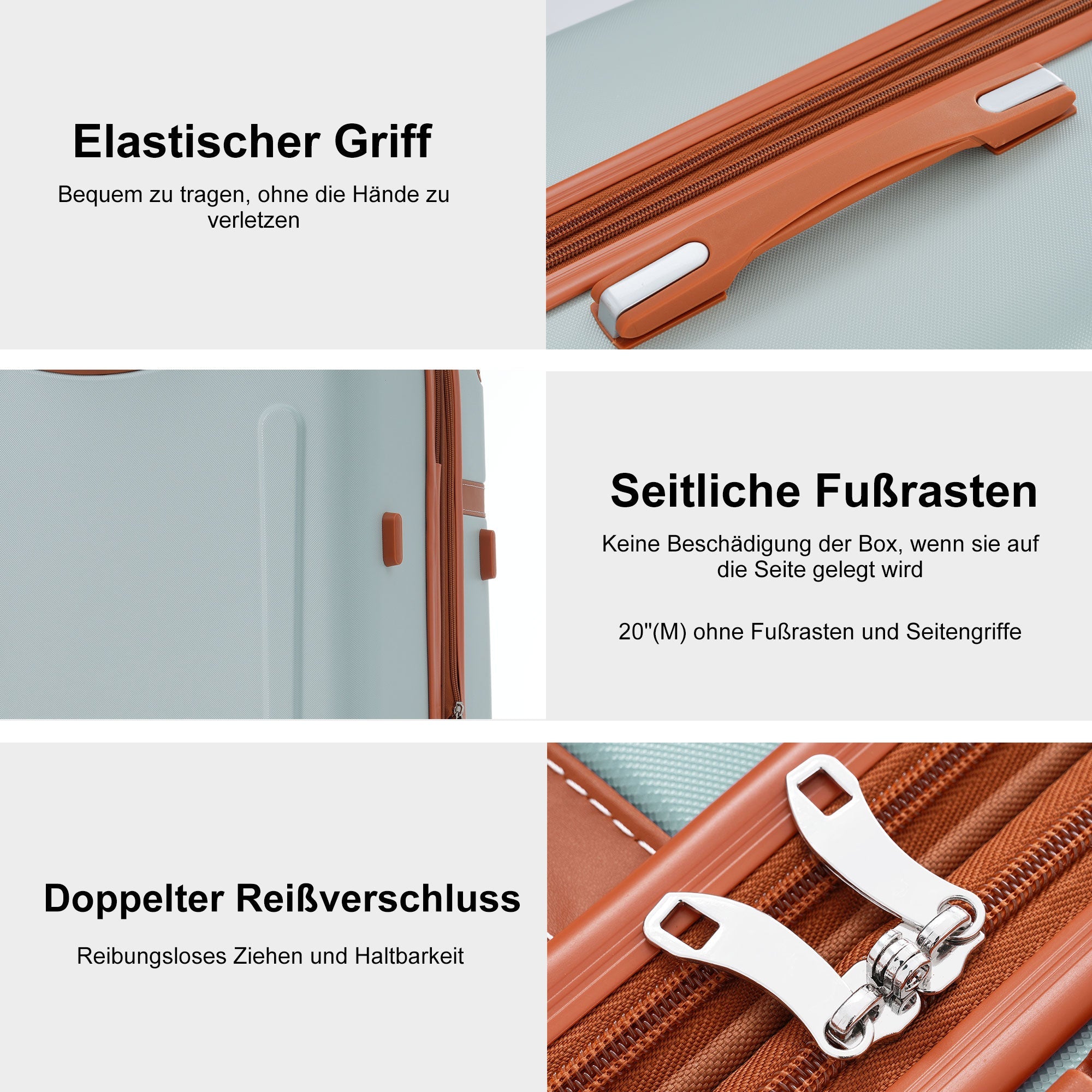 Logidon hardschalige koffer 56x38,5x23,5 cm lichtgroen/bruin, 4 wielen