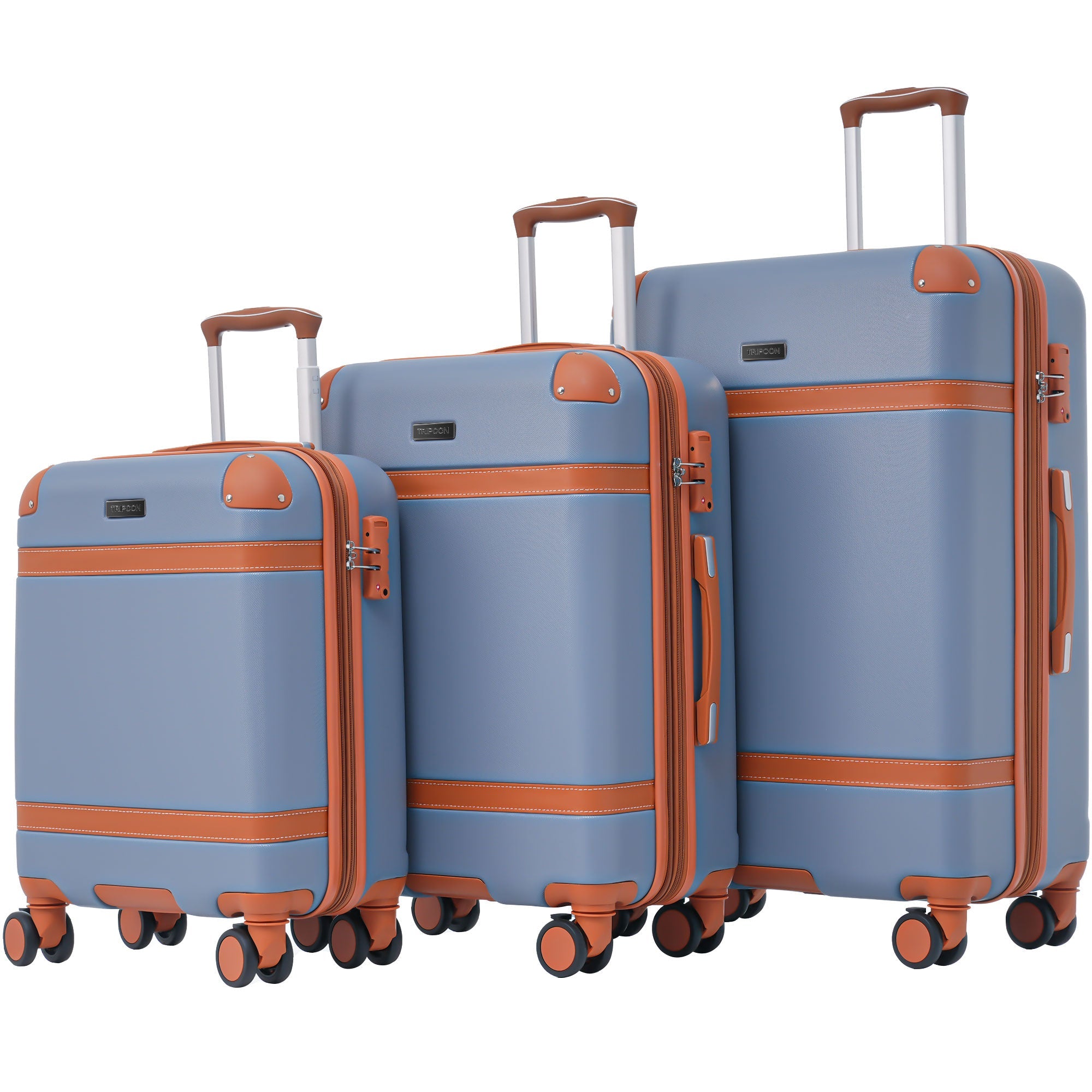 Logidon kofferset harde schaal haze blauw bruin set van 3 TSA