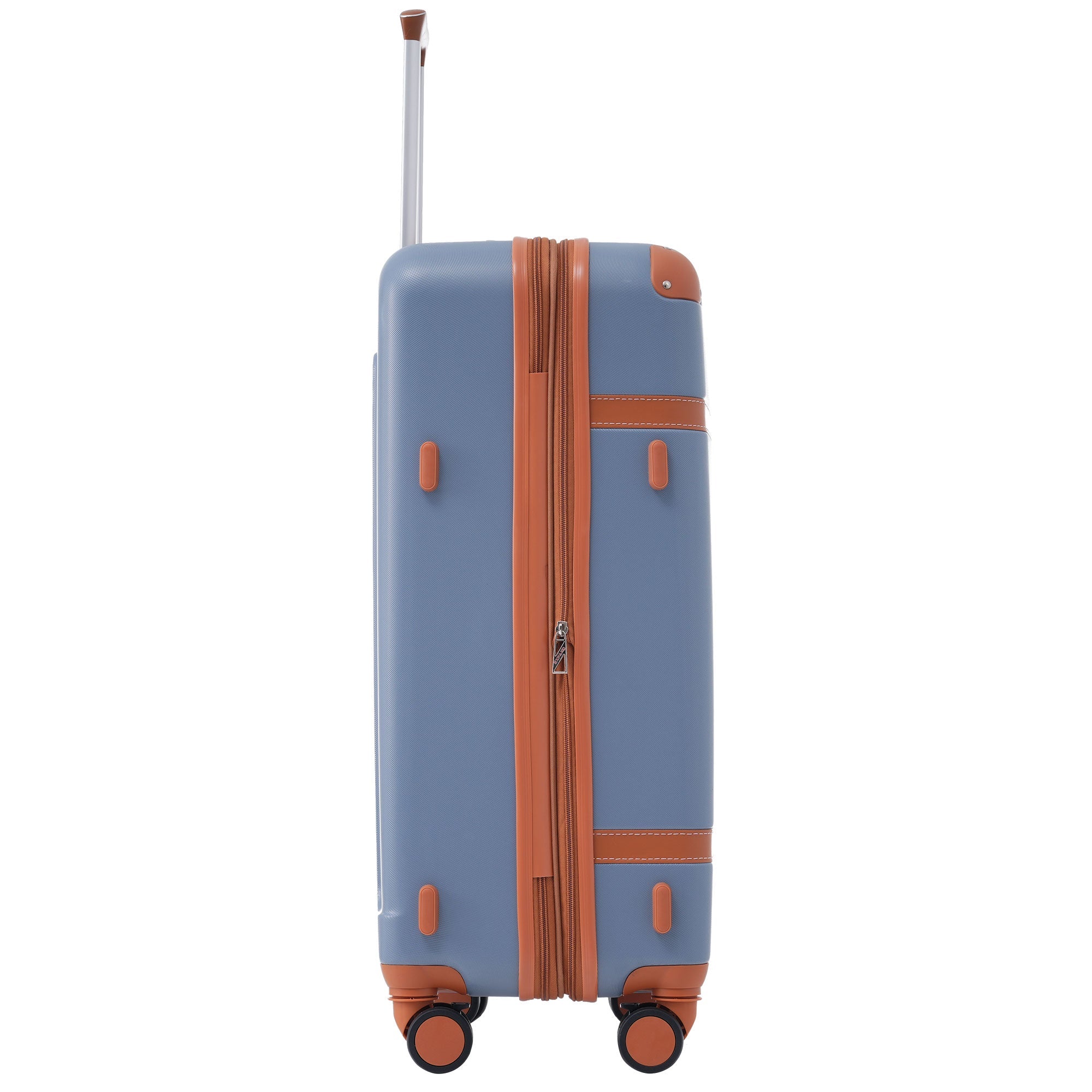Logidon hardschalige koffer handbagage waas blauw bruin 66x44x26 cm 4 wielen TSA