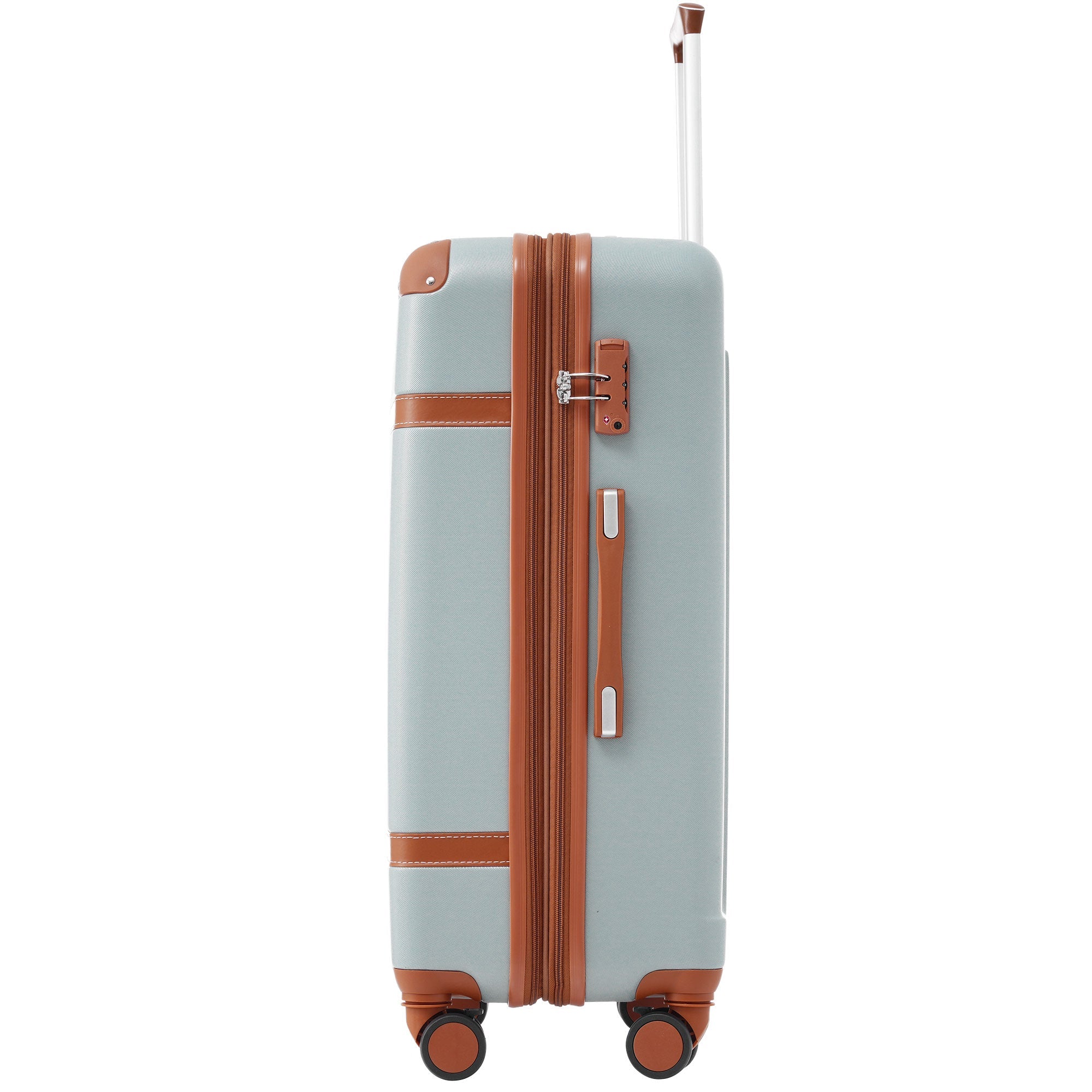 Logidon hardschalige koffer 66 cm lichtgroen bruin 4 wielen TSA