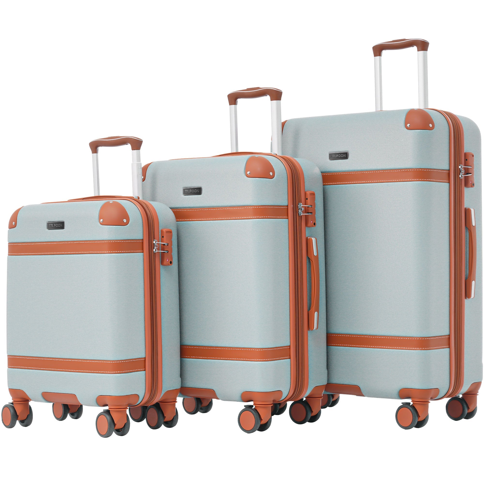 Logidon hardschalige koffer 56x38,5x23,5 cm lichtgroen/bruin, 4 wielen