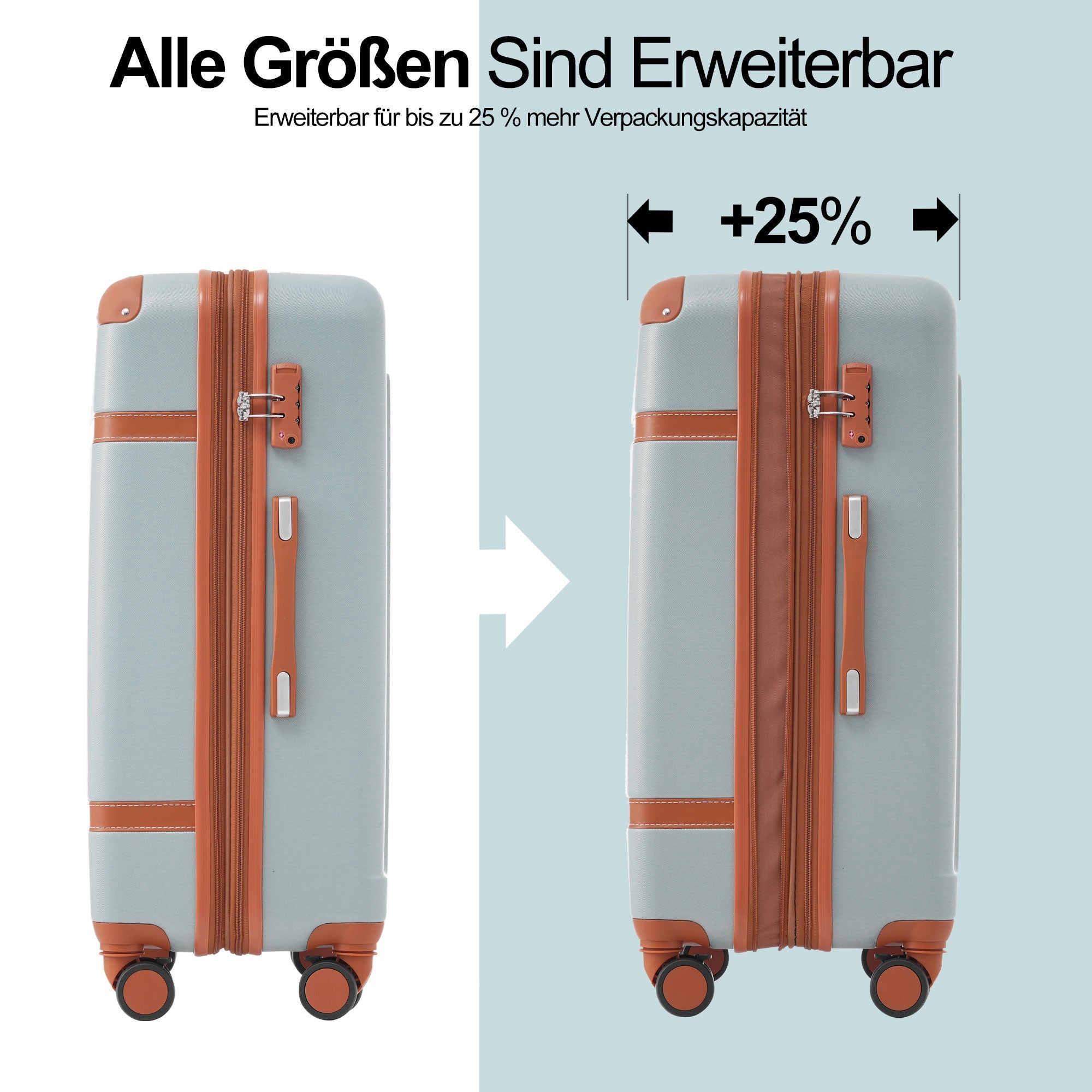 Logidon hardschalige koffer 66 cm lichtgroen bruin 4 wielen TSA