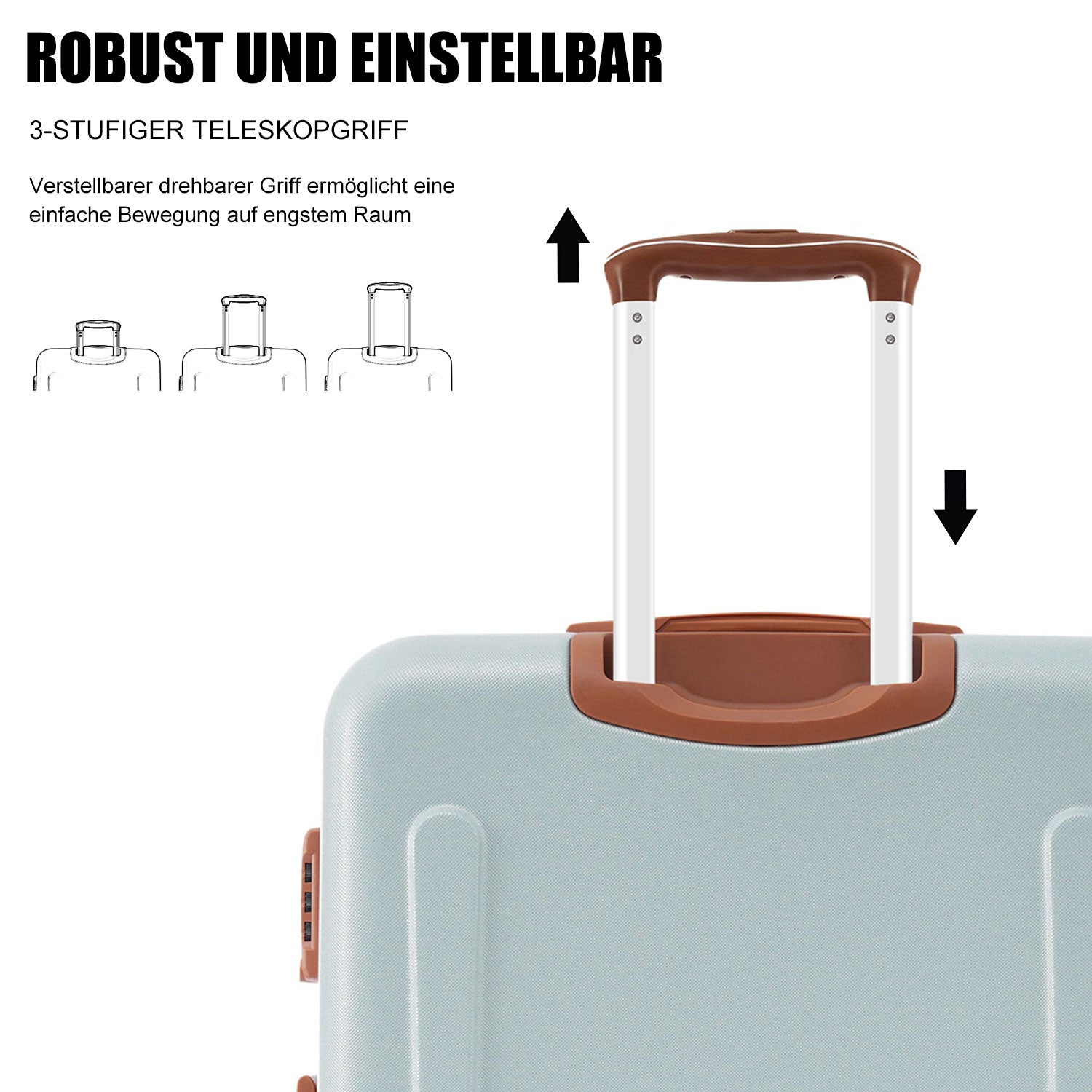 Logidon hardschalige koffer 56x38,5x23,5 cm lichtgroen/bruin, 4 wielen