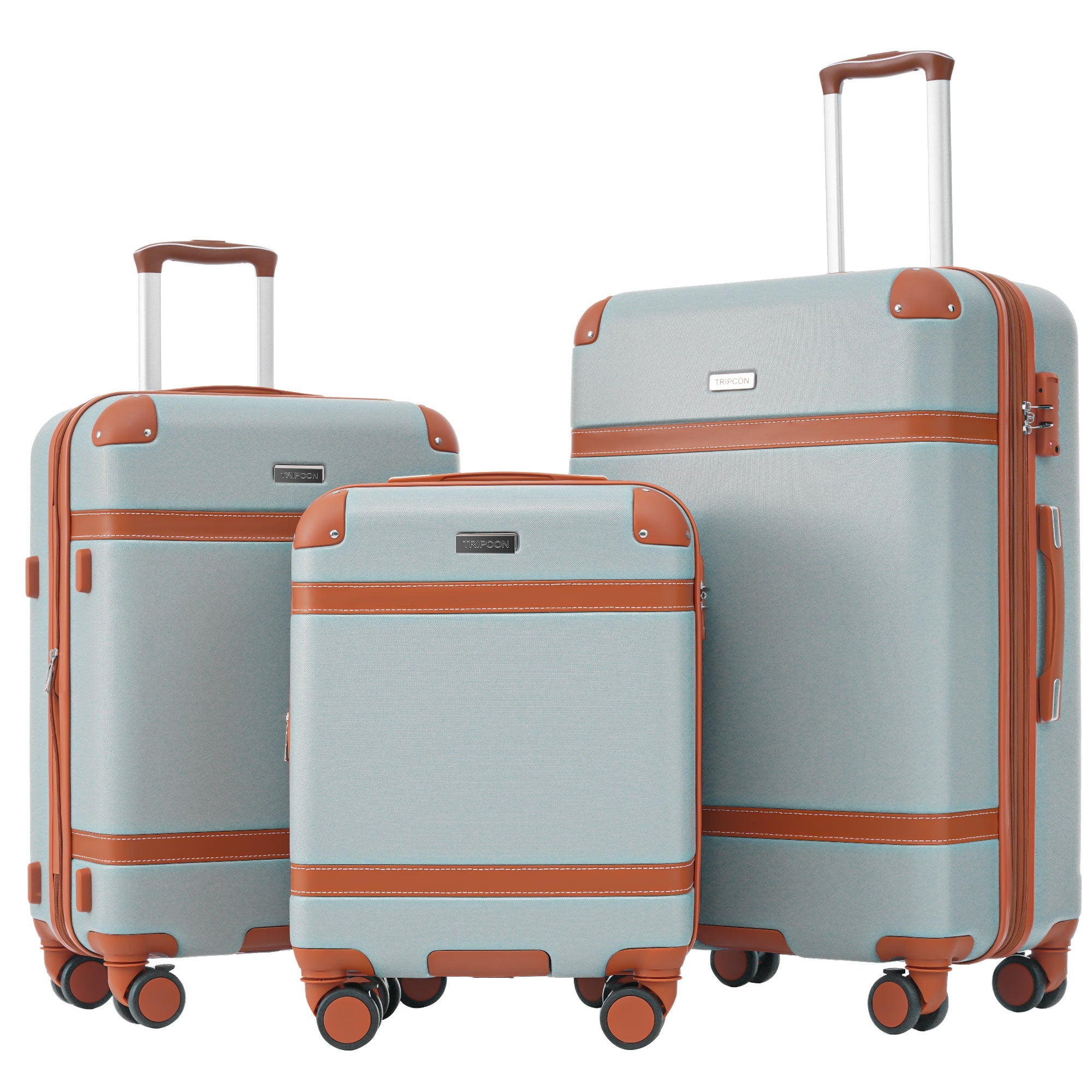 Logidon hardschalige koffer 66 cm lichtgroen bruin 4 wielen TSA
