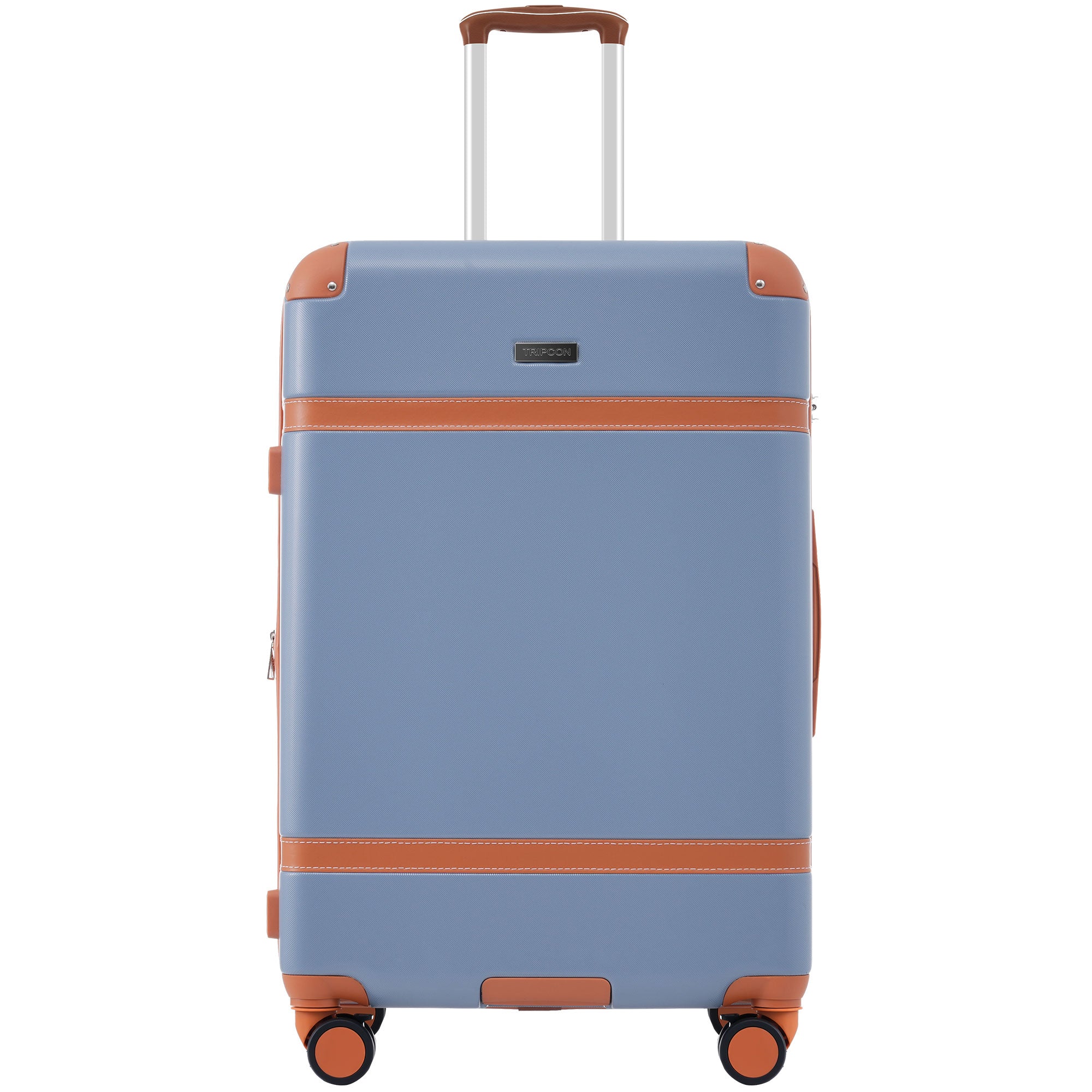 Logidon hardschalige koffer handbagage waas blauw bruin 66x44x26 cm 4 wielen TSA