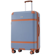 Logidon hardschalige koffer handbagage waas blauw bruin 66x44x26 cm 4 wielen TSA