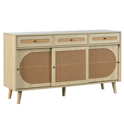 Logidon dressoir 140 cm Eikhout met PE kunststof rotan deuren