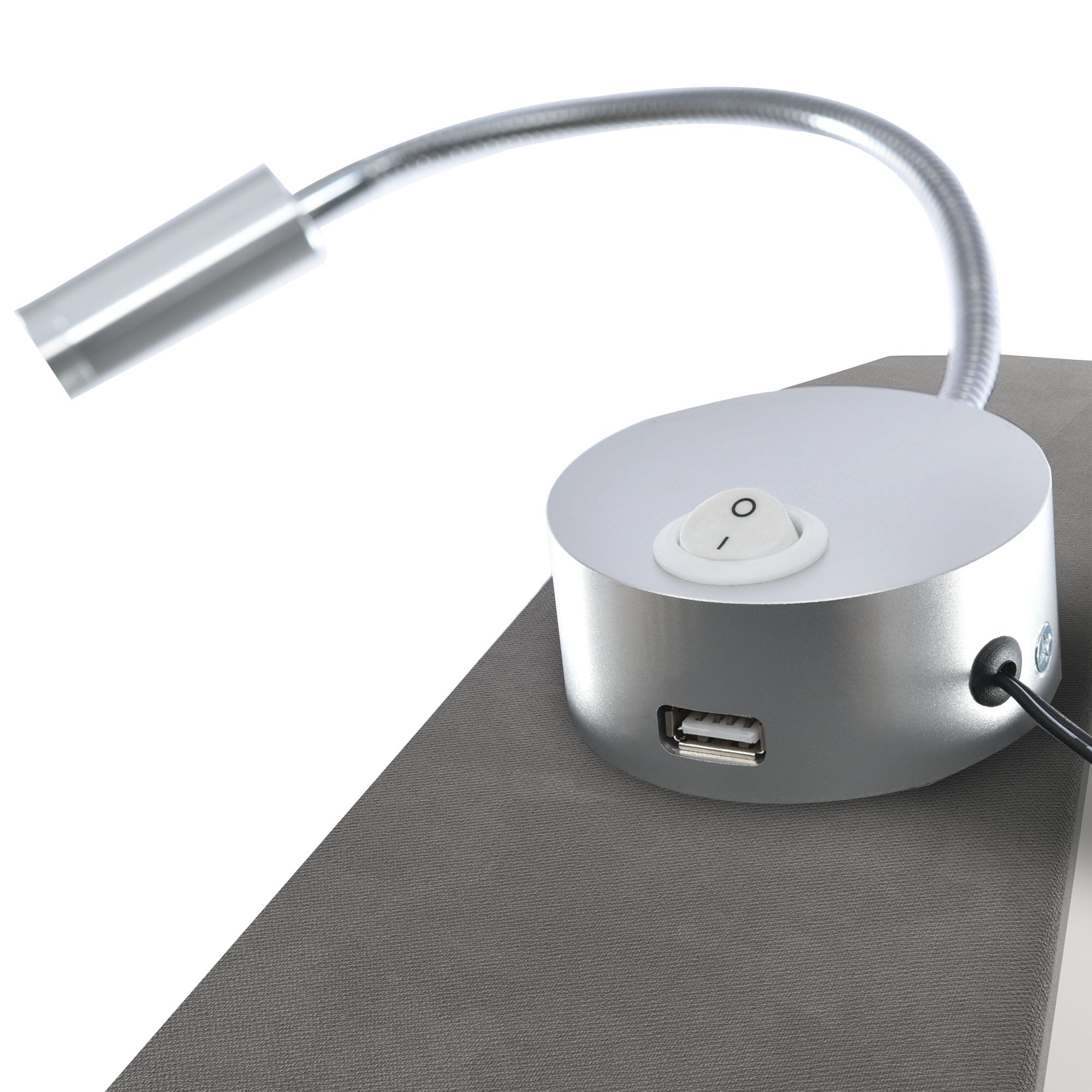 Logidon gestoffeerd bed 90x200 fluweelgrijs met leeslamp oplaadfunctie