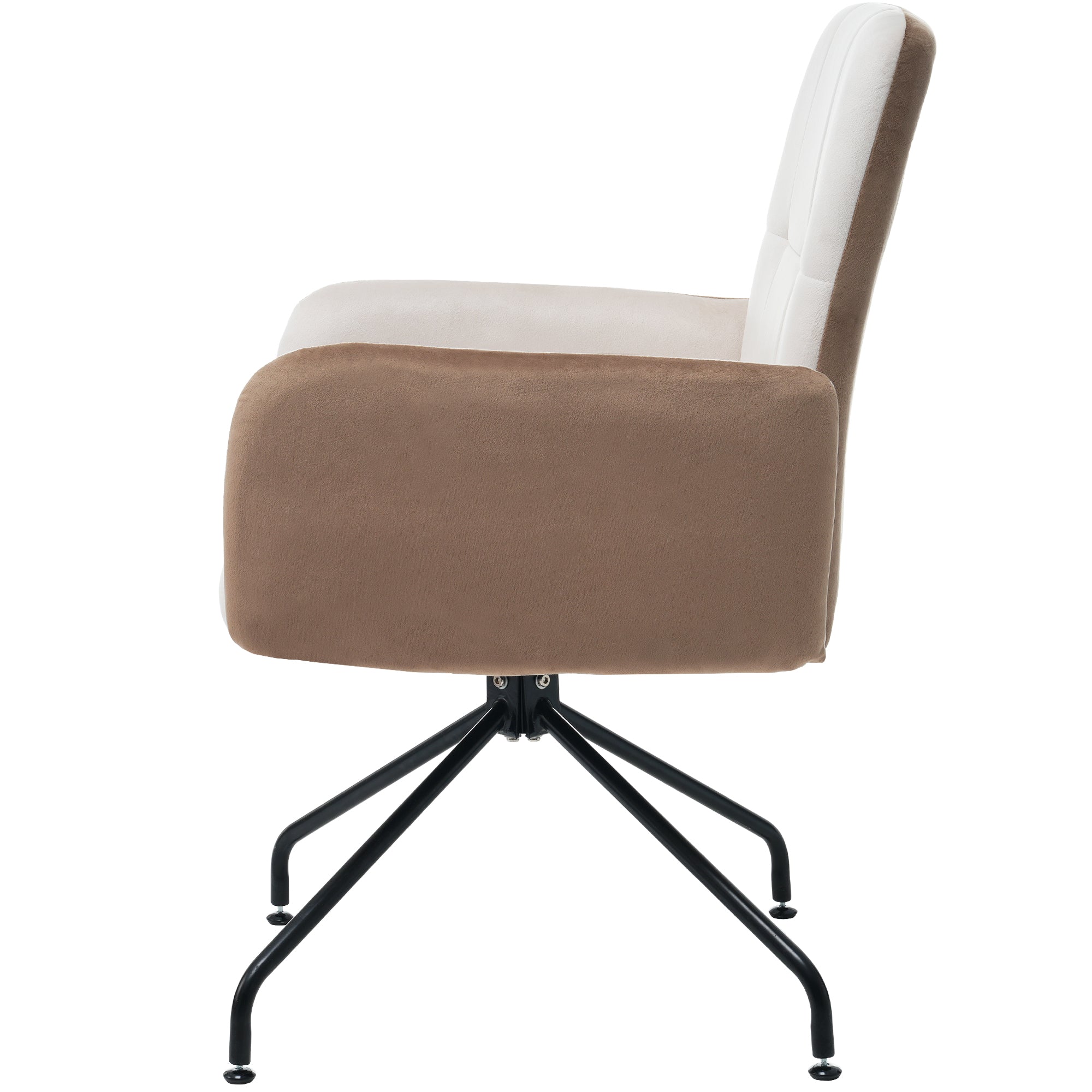 Logidon beige fluwelen eetkamerstoel vierkant frame set van 1