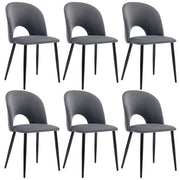 Logidon eettafel stoelenset 6 fluweel grijze design stoelen rugleuning