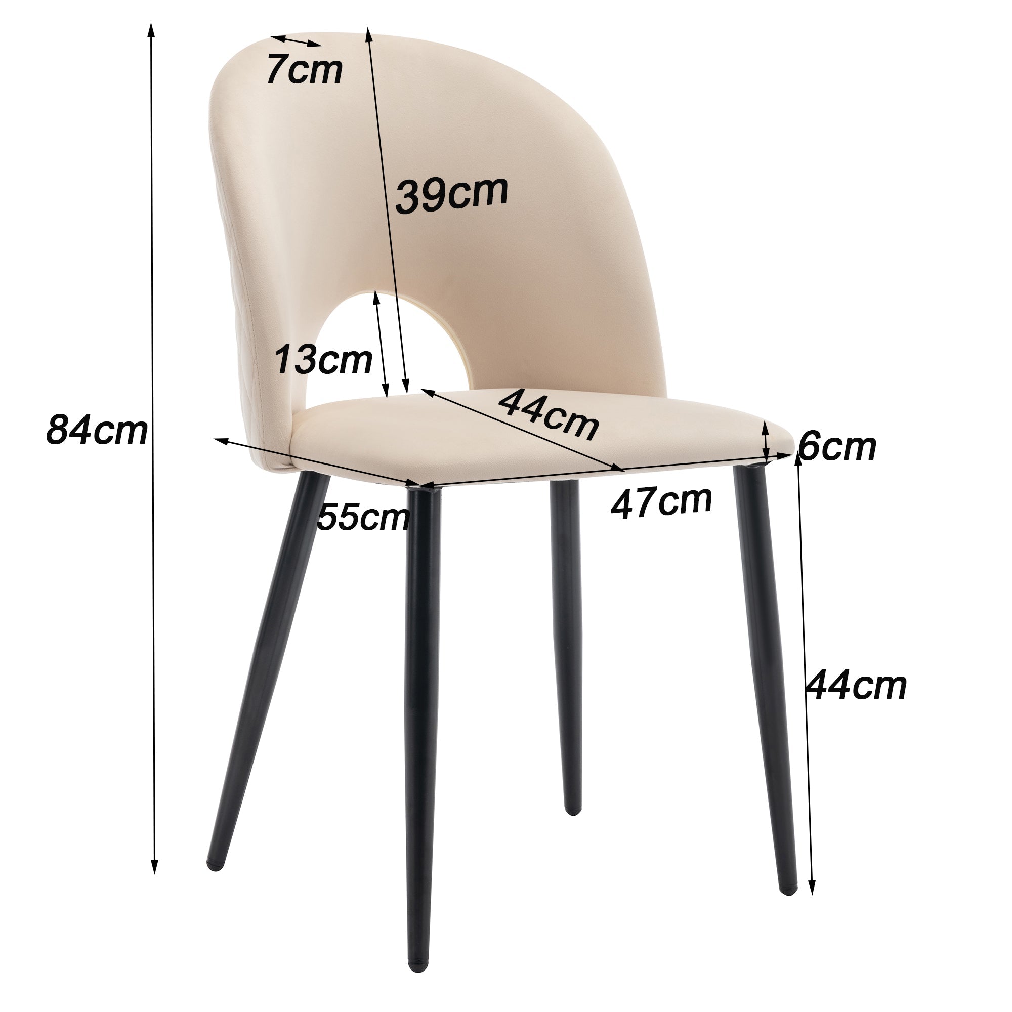 Logidon eettafelset 140x80 fluwelen stoelen beige ruitpatroon