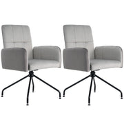 Logidon Dining Room Chairs Made of Velvet Gray Set of 2 Armchairs