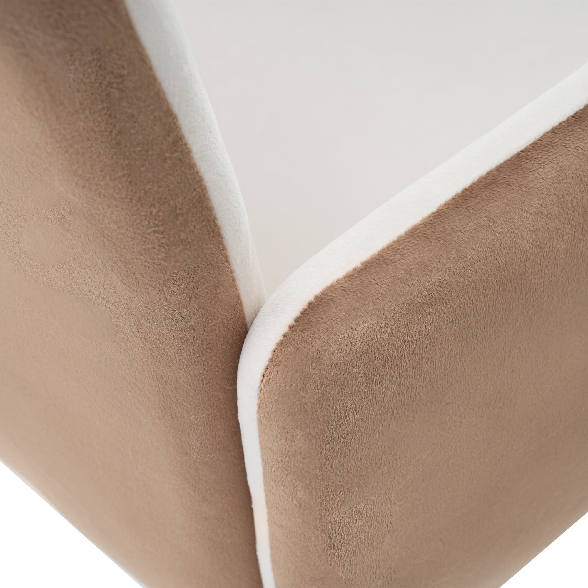 Logidon beige fluwelen eetkamerstoel vierkant frame set van 1