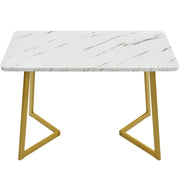 Logidon eettafel 117x68cm marmerpatroon witgouden frame
