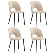 Logidon Dining Chair Beige Velvet Diamond Pattern Backrest